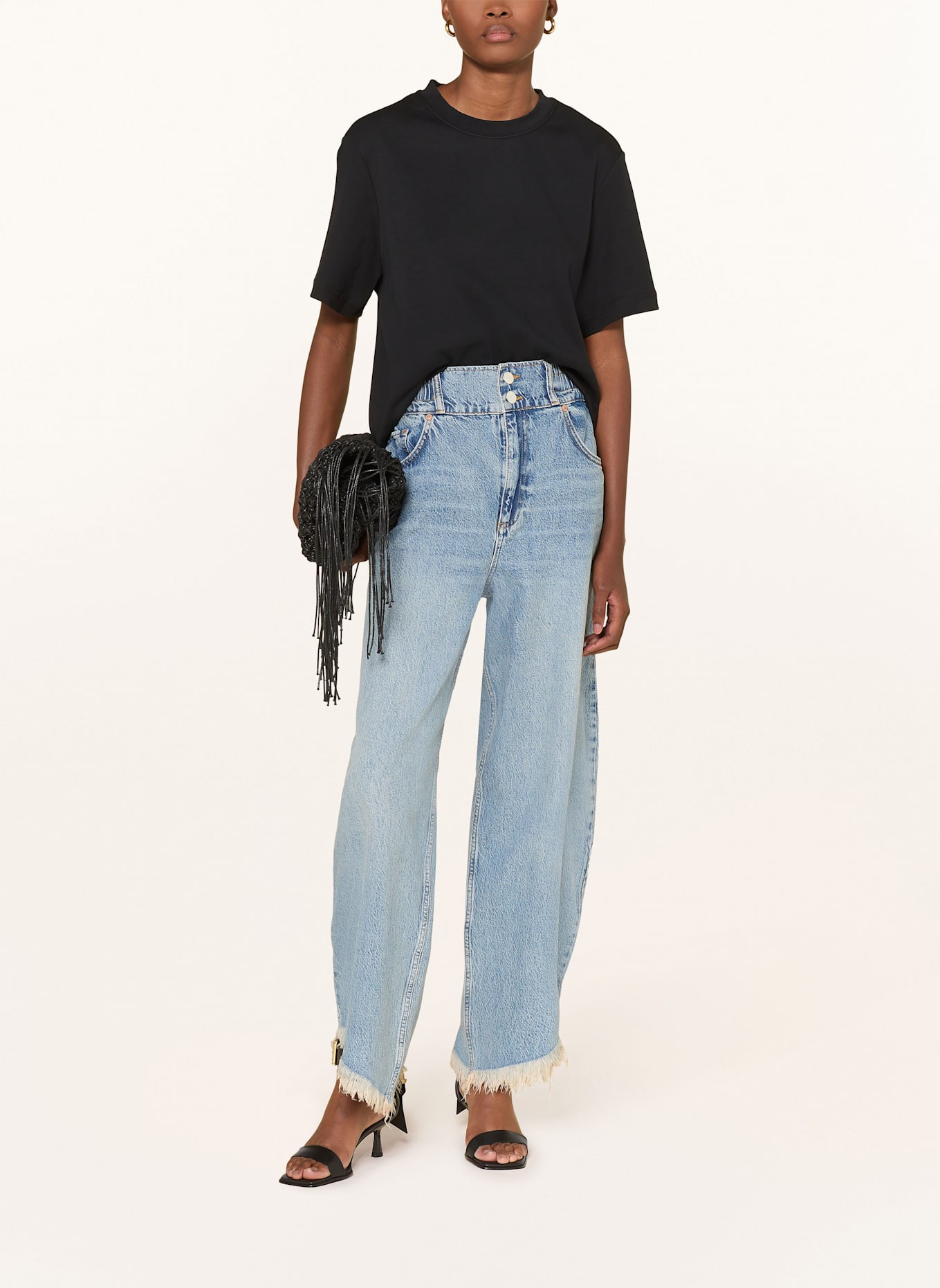 ALLSAINTS Barrel Jeans TAYLOR FRAY: 2160 Light Indigo