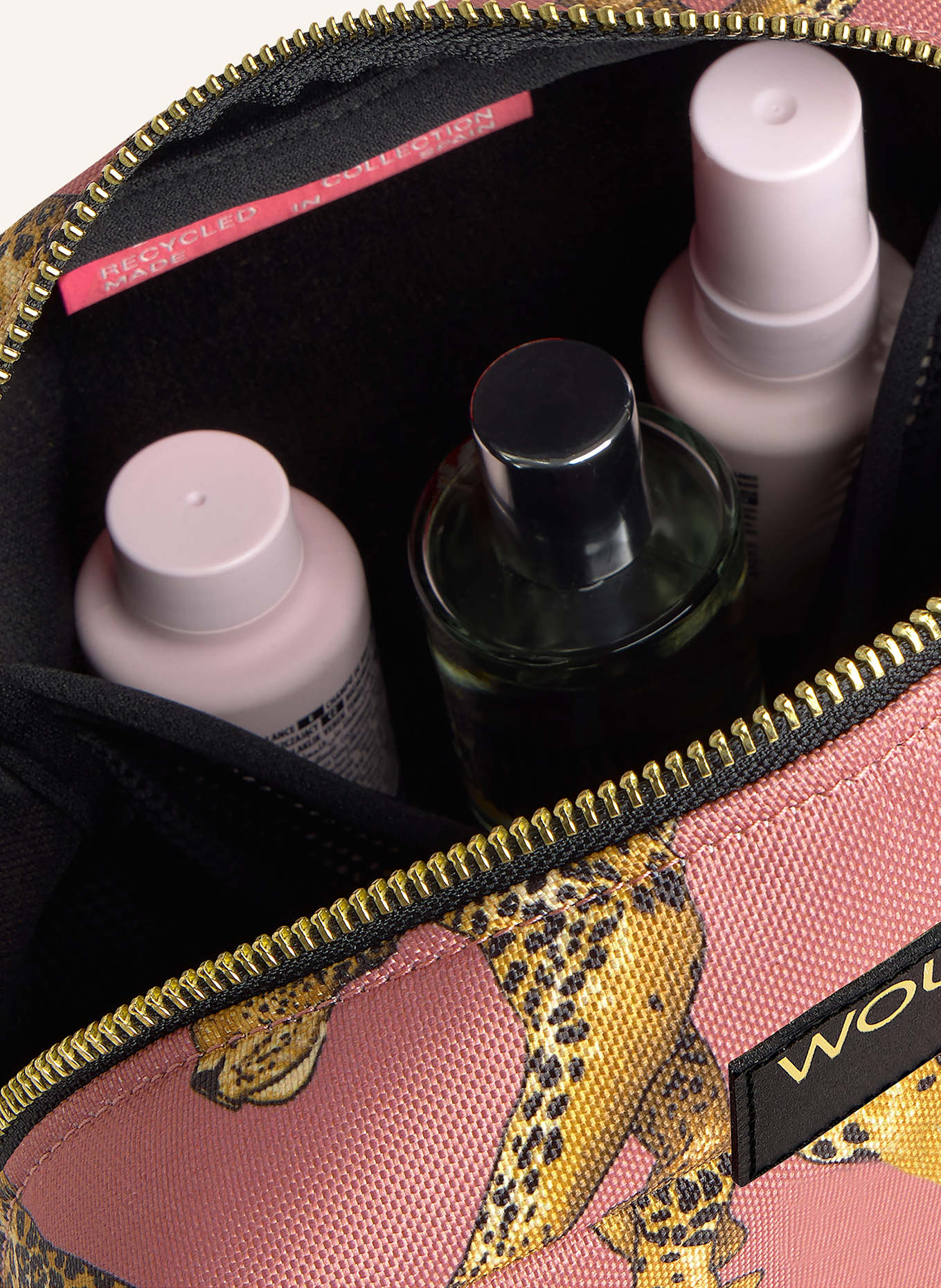 WOUF Kosmetyczka BLUSH LEOPARD: RÓŻOWY / CIEMNOŻÓŁTY