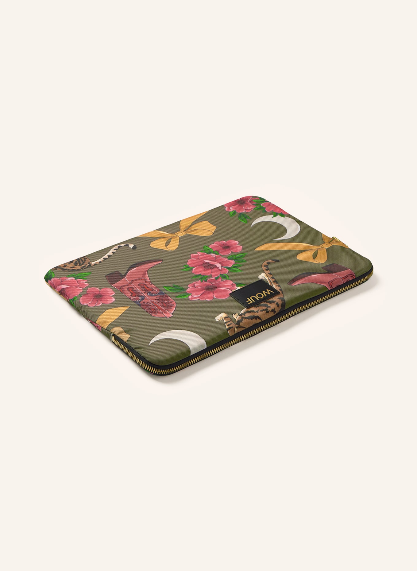 WOUF Etui na laptopa CUTE: OLIWKOWY / RÓŻOWY / ŻÓŁTY