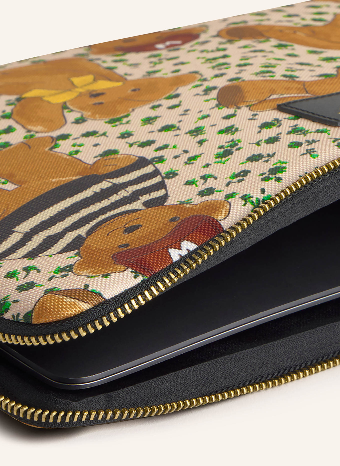 WOUF Laptop sleeve CUTE: COGNAC/ CREAM