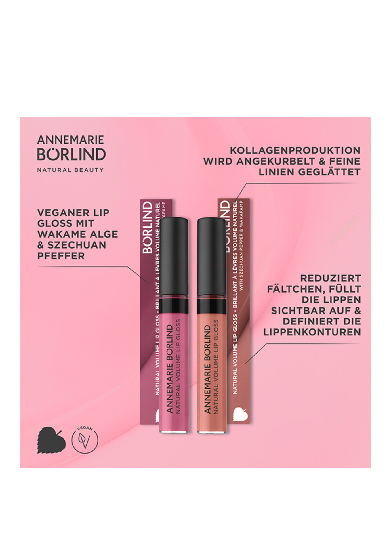 ANNEMARIE BÖRLIND NATURAL VOLUMEN LIP GLOSS: SNUGGLE BERRY