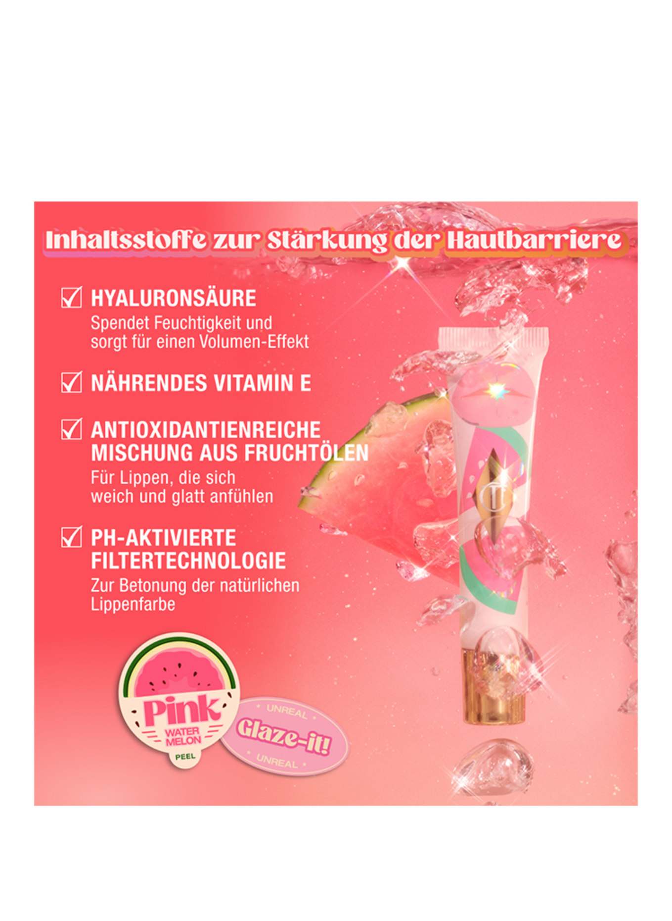 Charlotte Tilbury UNREAL LIPS HEALTHY GLOW NECTAR OIL: JUICYLICIOUS PINK WATERMELON