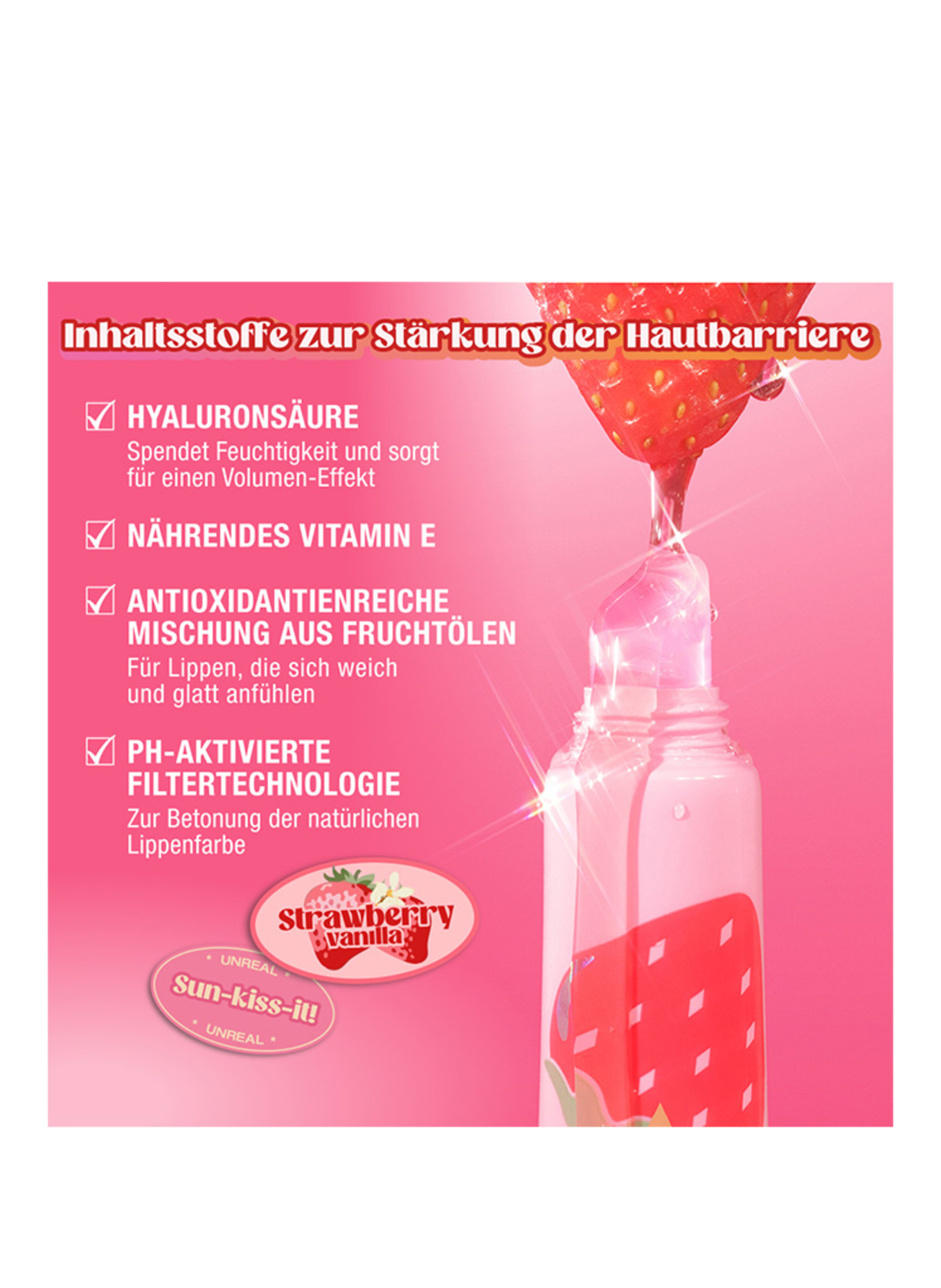 Charlotte Tilbury UNREAL LIPS HEALTHY GLOW NECTAR OIL: JUICYLICIOUS STRAWBERRY VANILLA