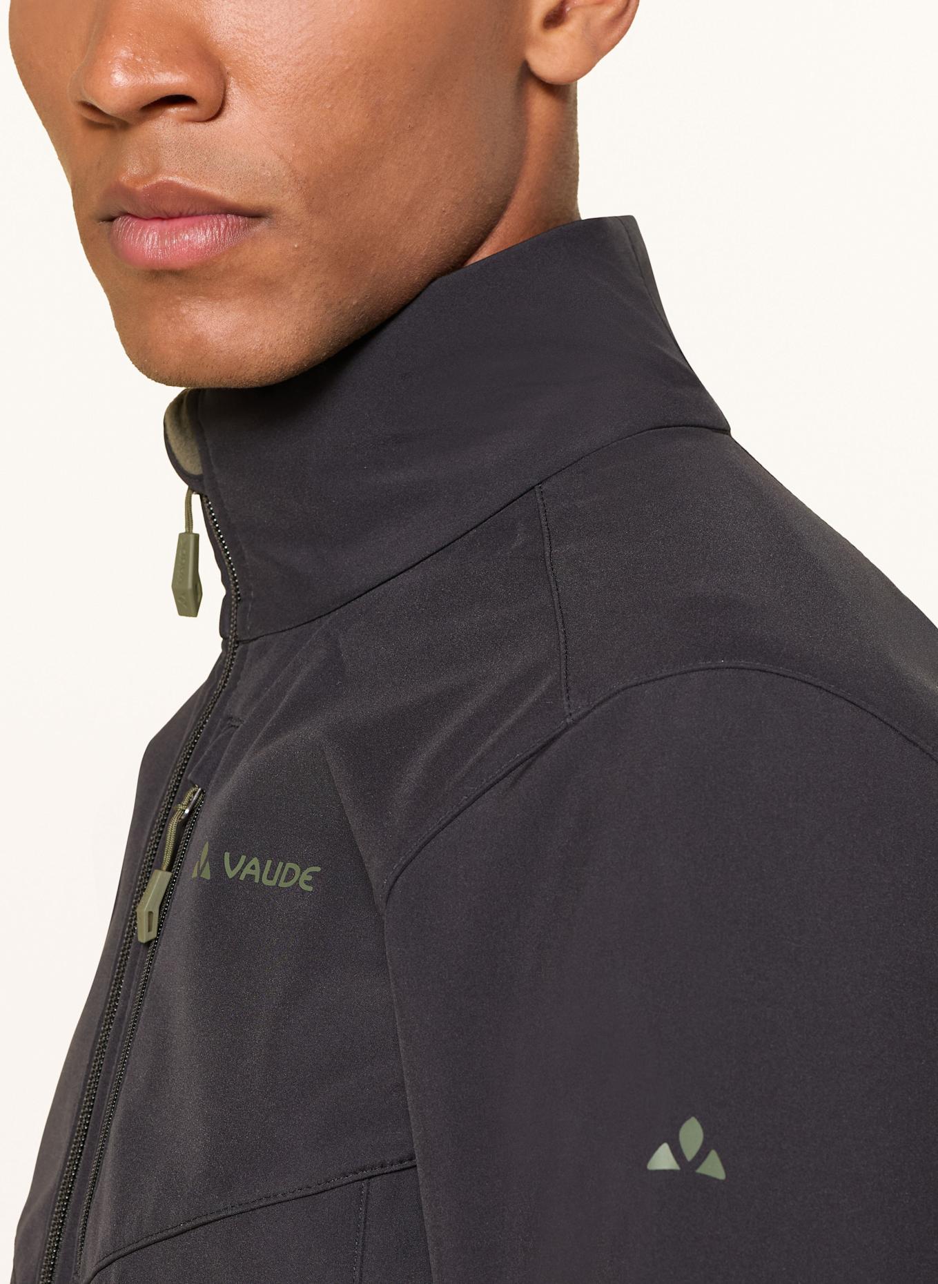 VAUDE Softshell-Jacke CYCLONE: SCHWARZ / KHAKI