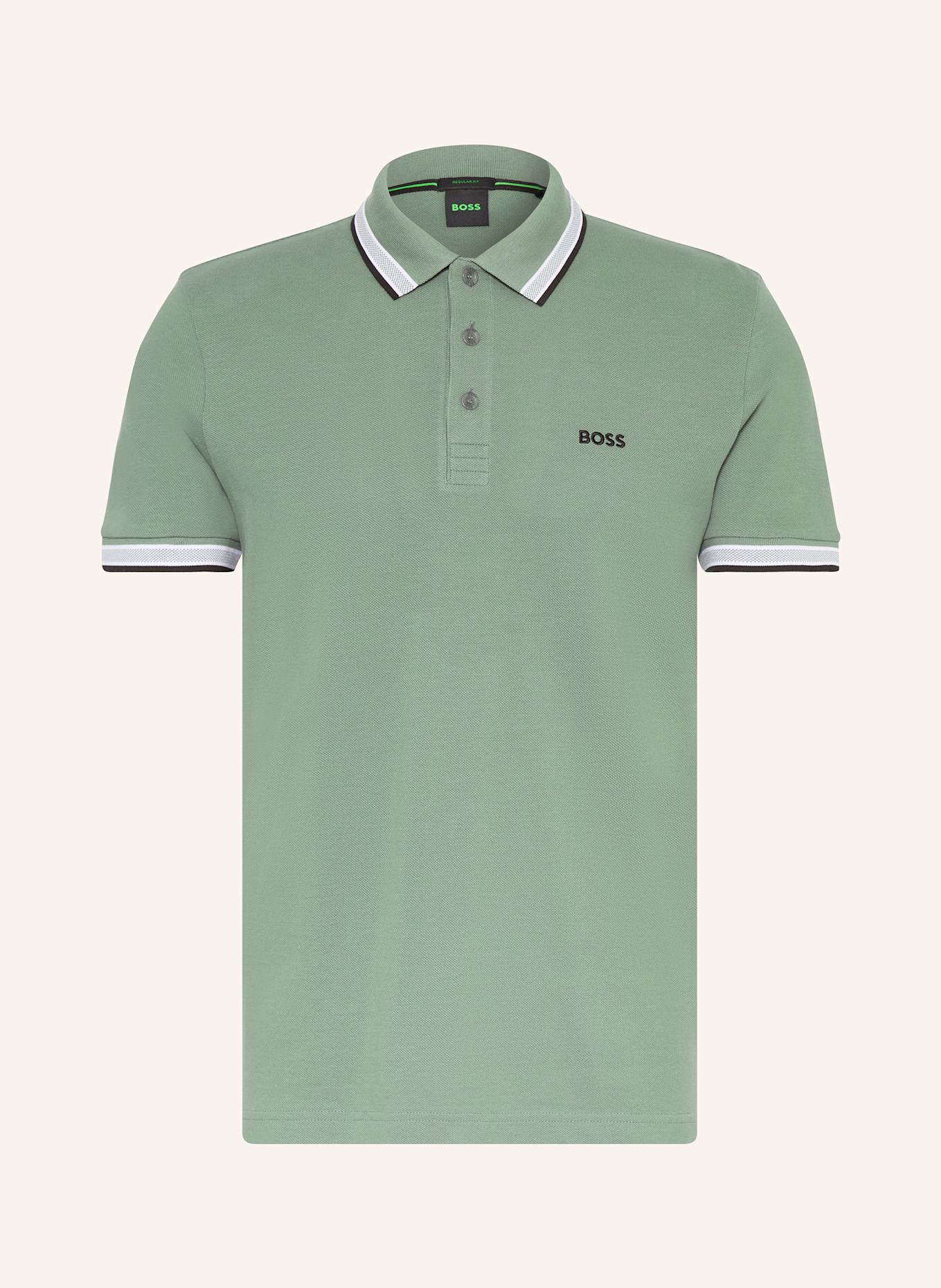 BOSS Piqué-Poloshirt PADDY CURVED Regular Fit: HELLGRÜN
