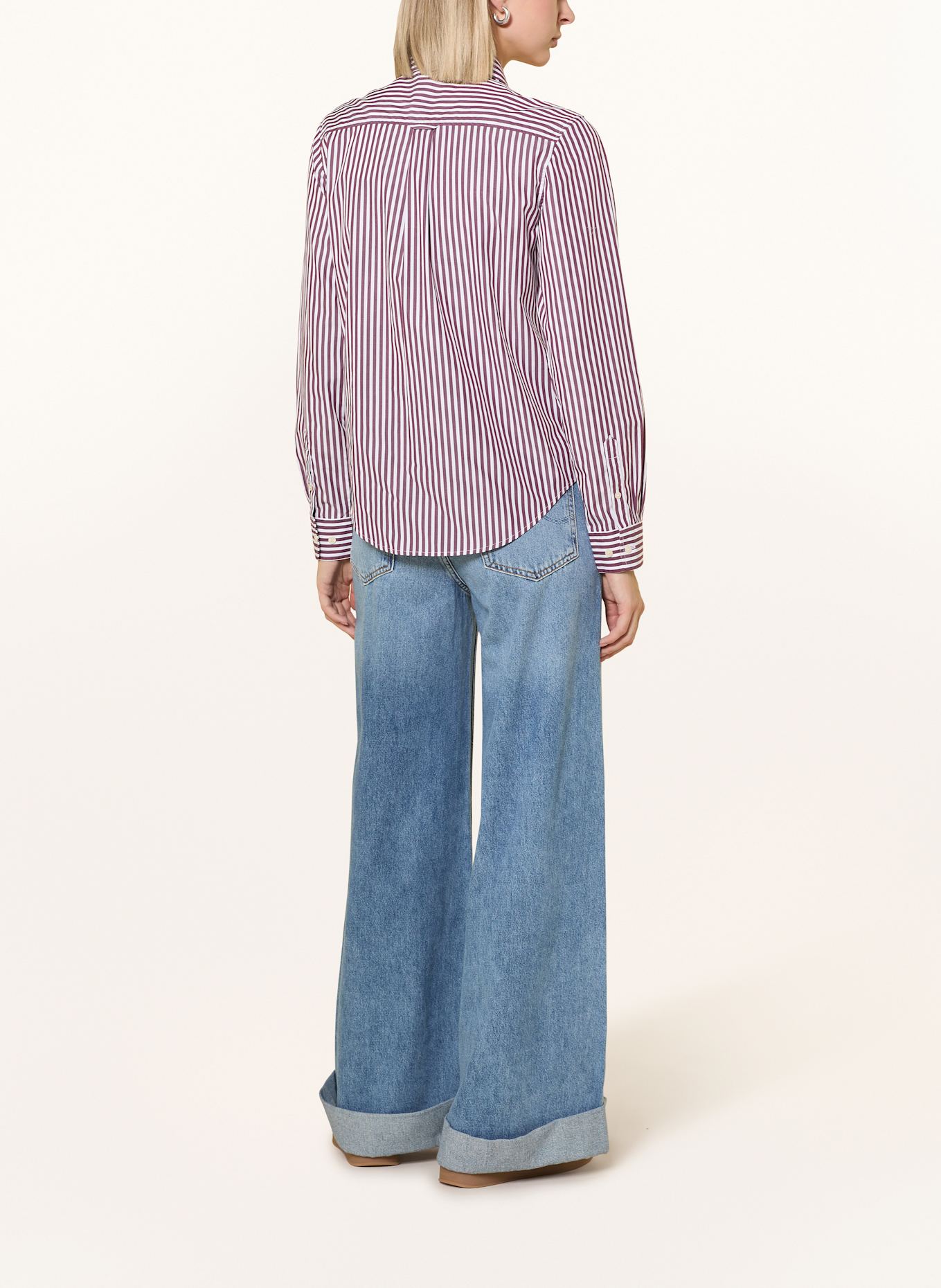 GANT Shirt blouse: DARK RED / WHITE