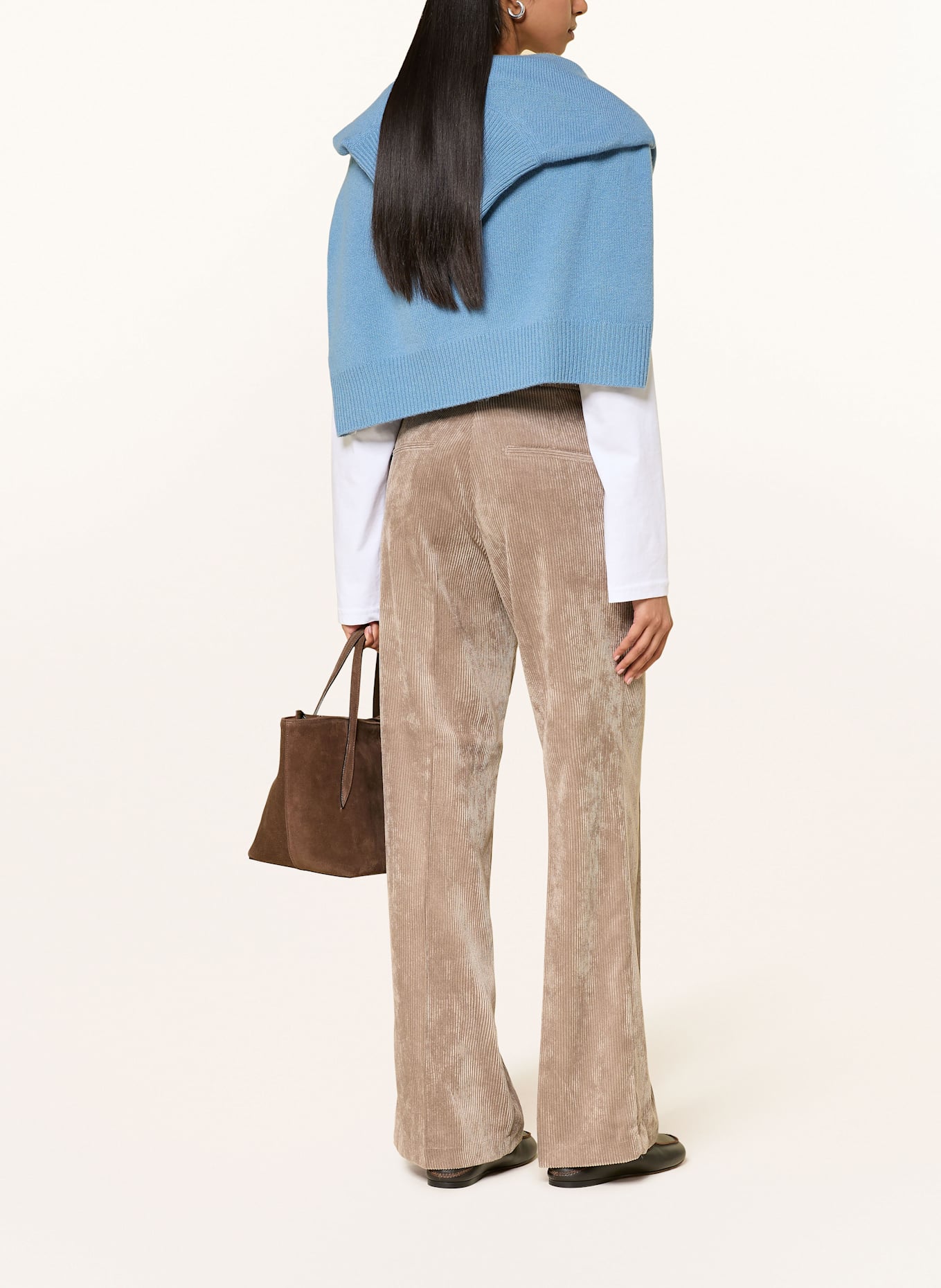 CAMBIO Marlenehose AMELIE aus Cord: BEIGE