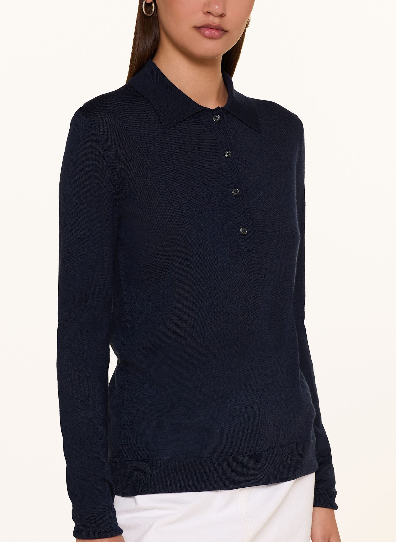 ARMEDANGELS Koszulka polo z dzianiny MAARGAUX z wełny merino: GRANATOWY