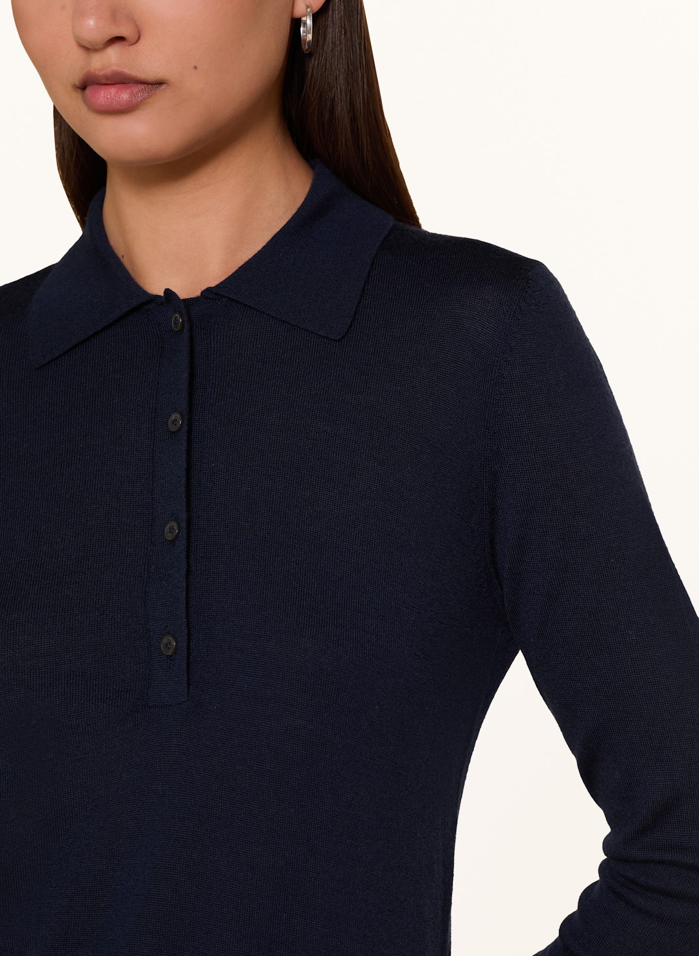 ARMEDANGELS Koszulka polo z dzianiny MAARGAUX z wełny merino: GRANATOWY