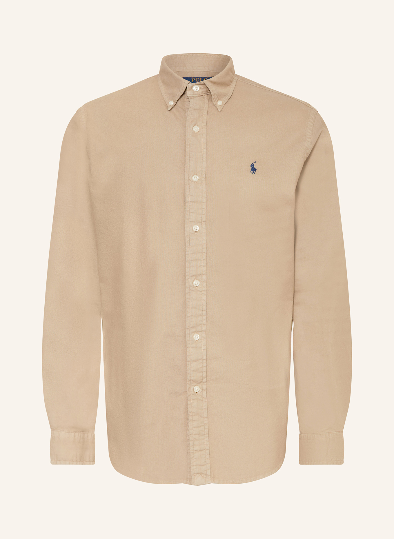 POLO RALPH LAUREN Oxford shirt custom fit in beige