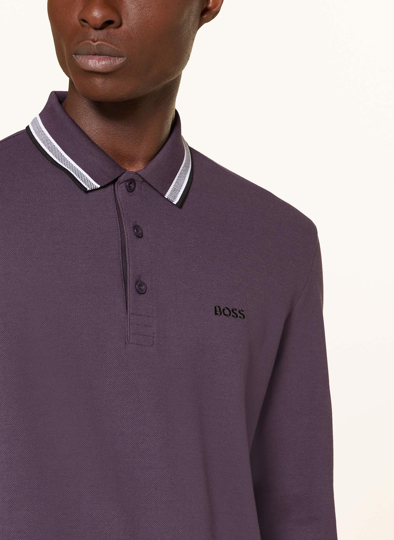 BOSS Piqué-Poloshirt PLISY Regular Fit: DUNKELLILA