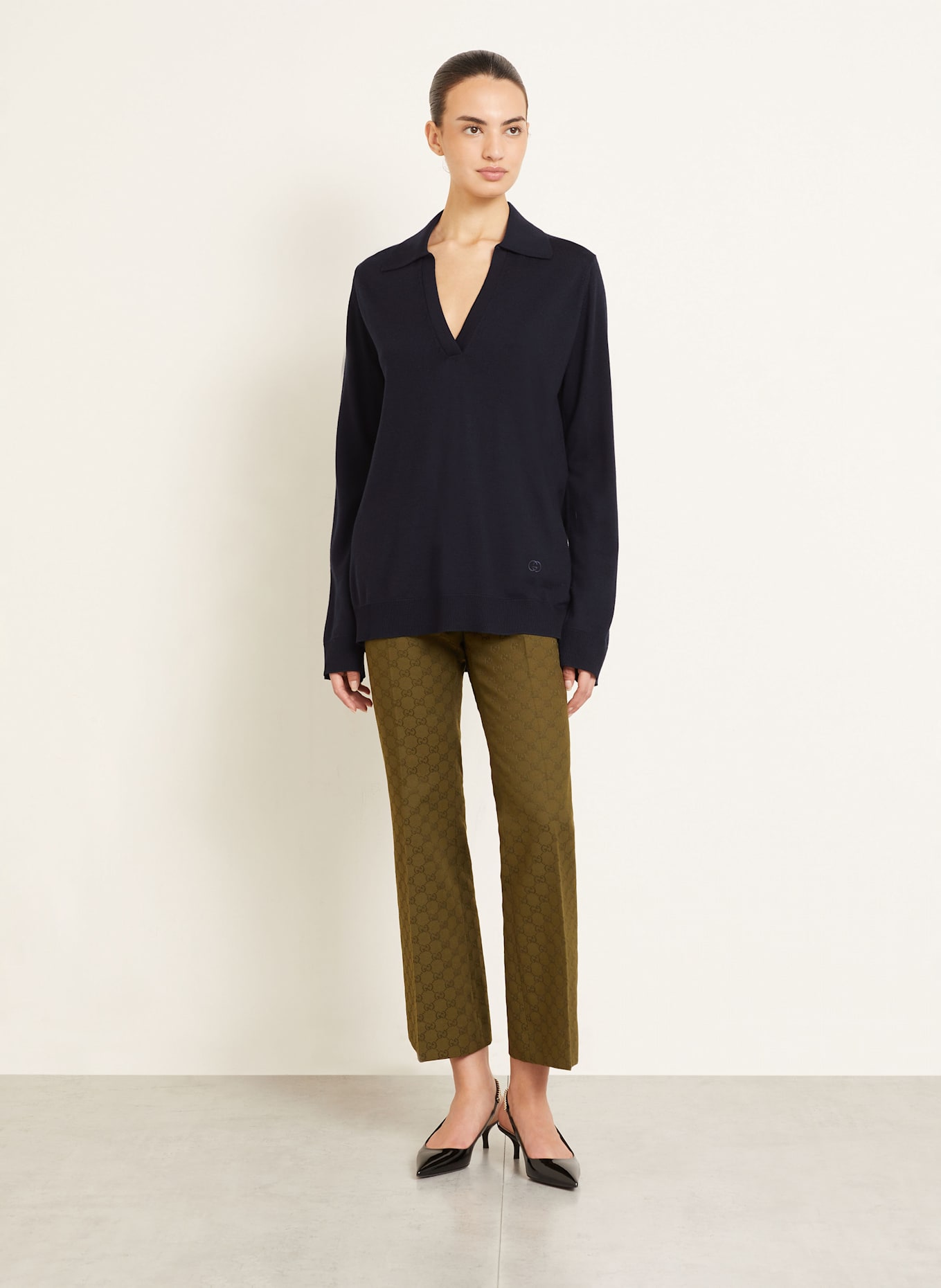 GUCCI Oversized-Pullover: DUNKELBLAU