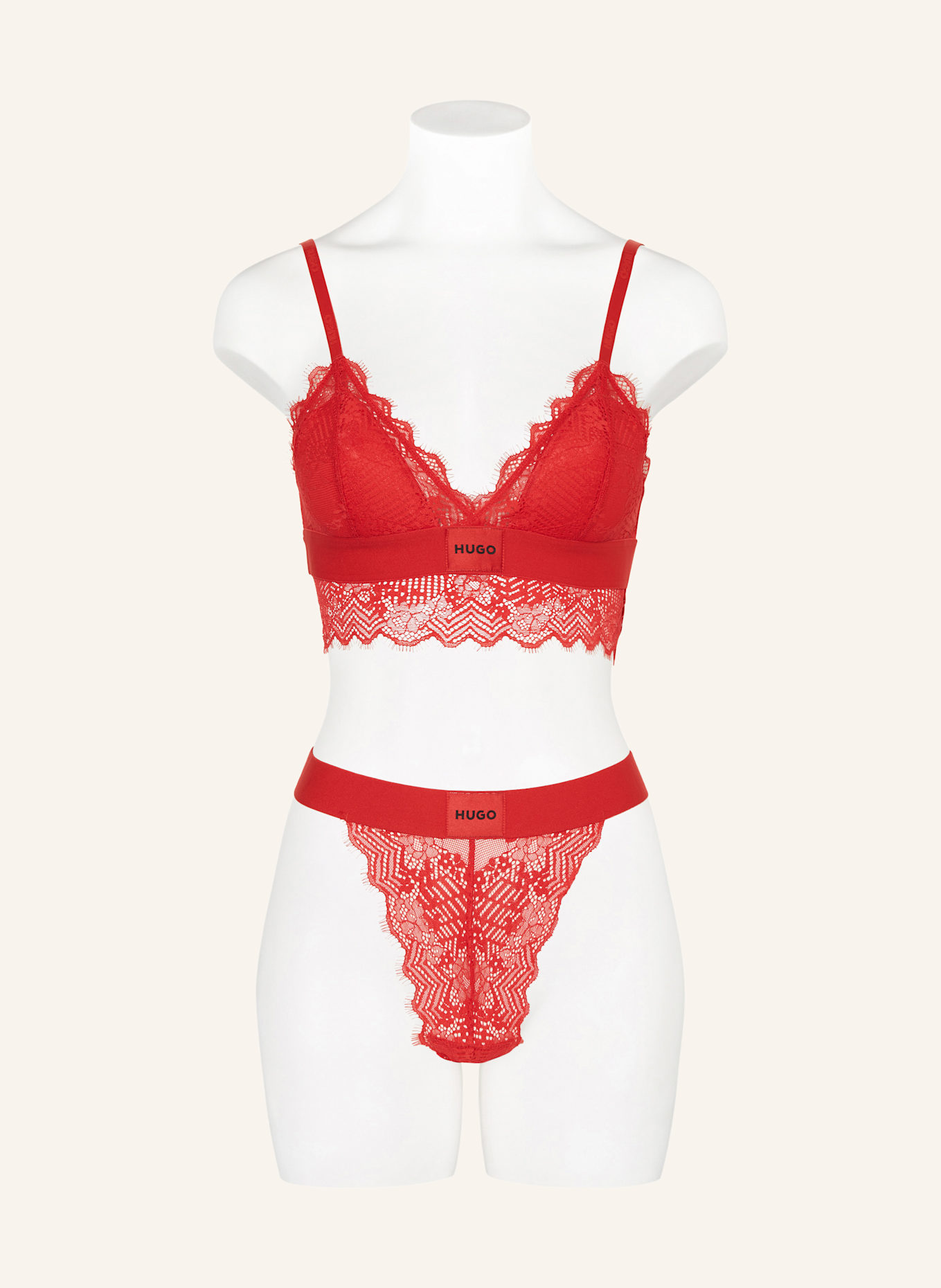 HUGO Triangel-BH LACE: ROT