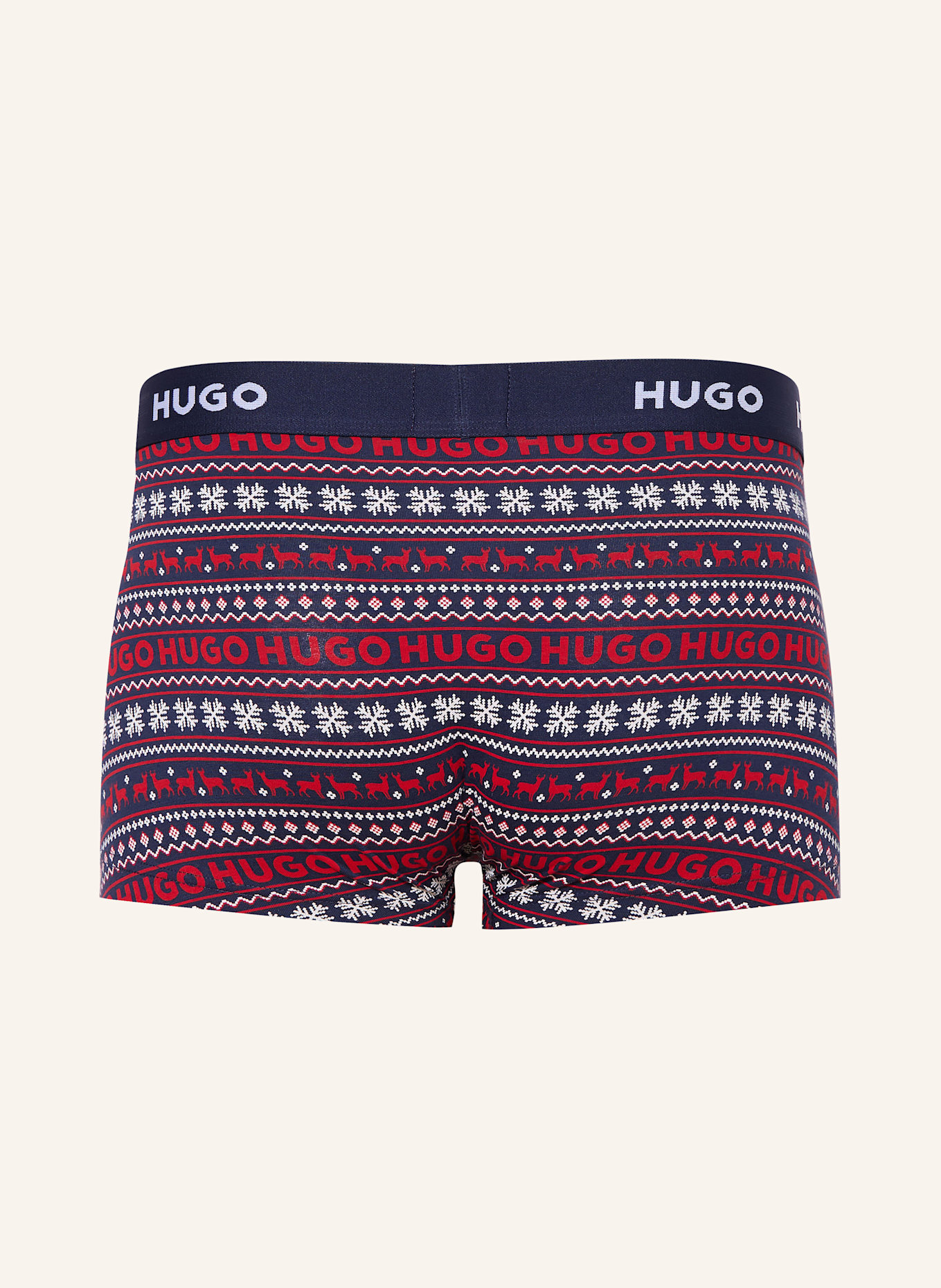 HUGO 3er-Pack Boxershorts: DUNKELBLAU / ROT / WEISS