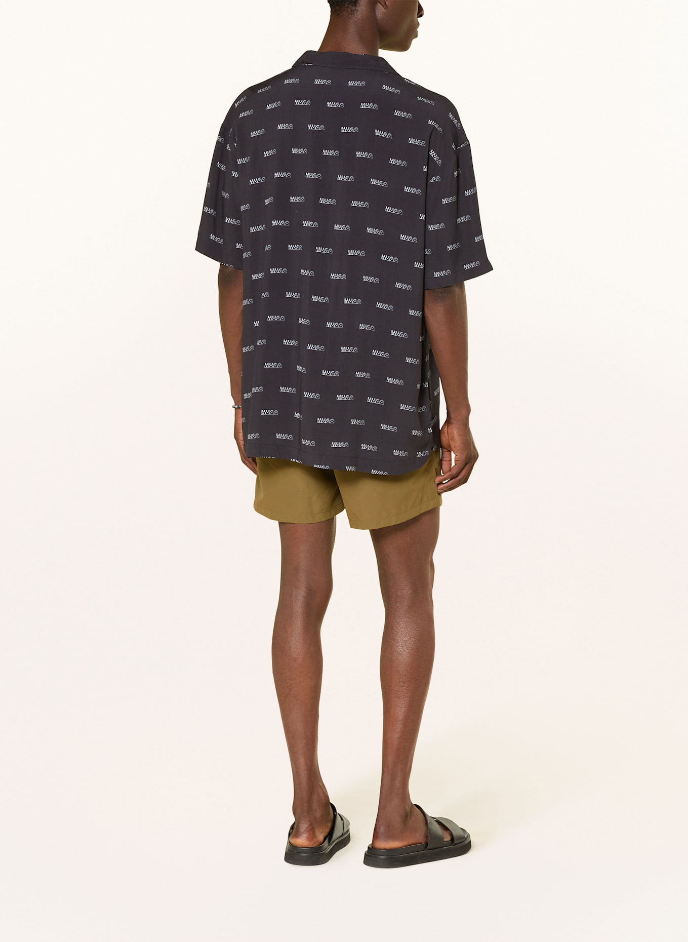 HUGO Resorthemd Relaxed Fit: SCHWARZ / GRAU / HELLGRAU