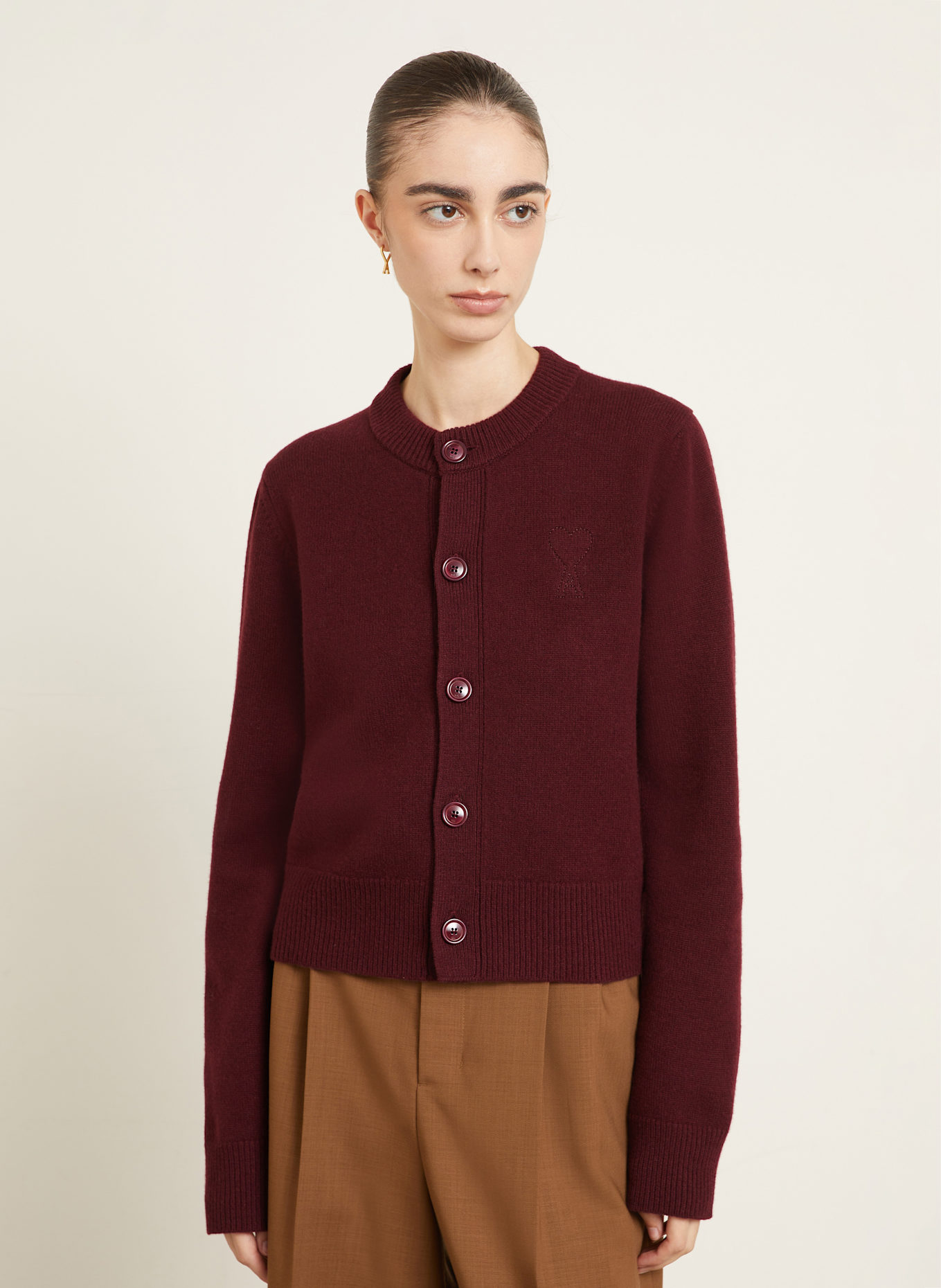 AMI PARIS Strickjacke: DUNKELROT