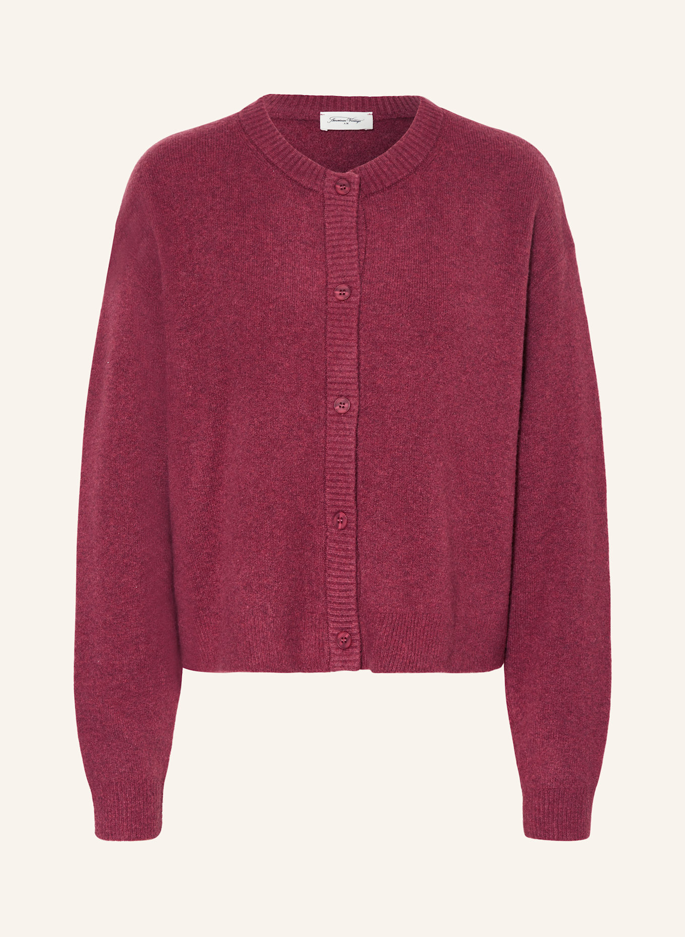 American Vintage Kardigan DAMSVILLE: CIEMNOCZERWONY