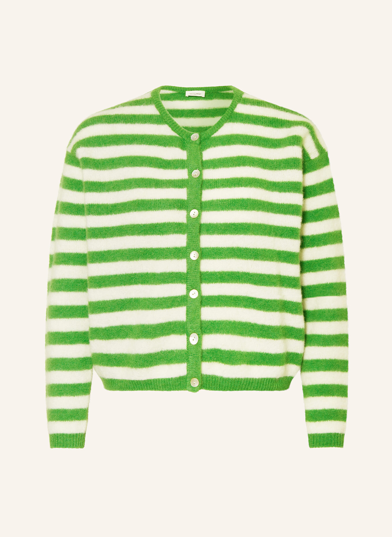 American Vintage Kardigan z dodatkiem alpaki: JASNOZIELONY / ECRU