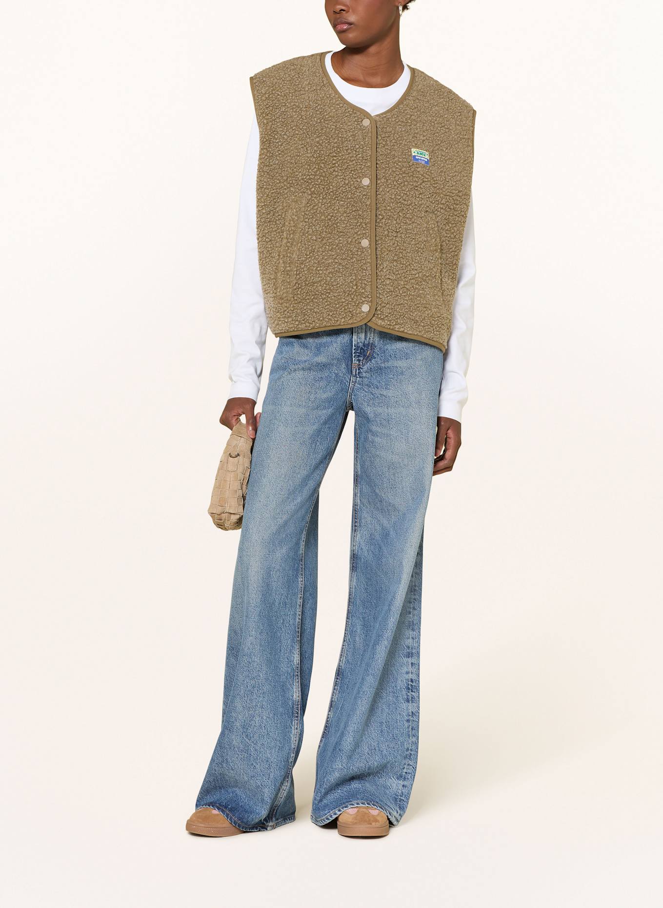 American Vintage Kamizelka z pluszowego materiału: BEŻOWY