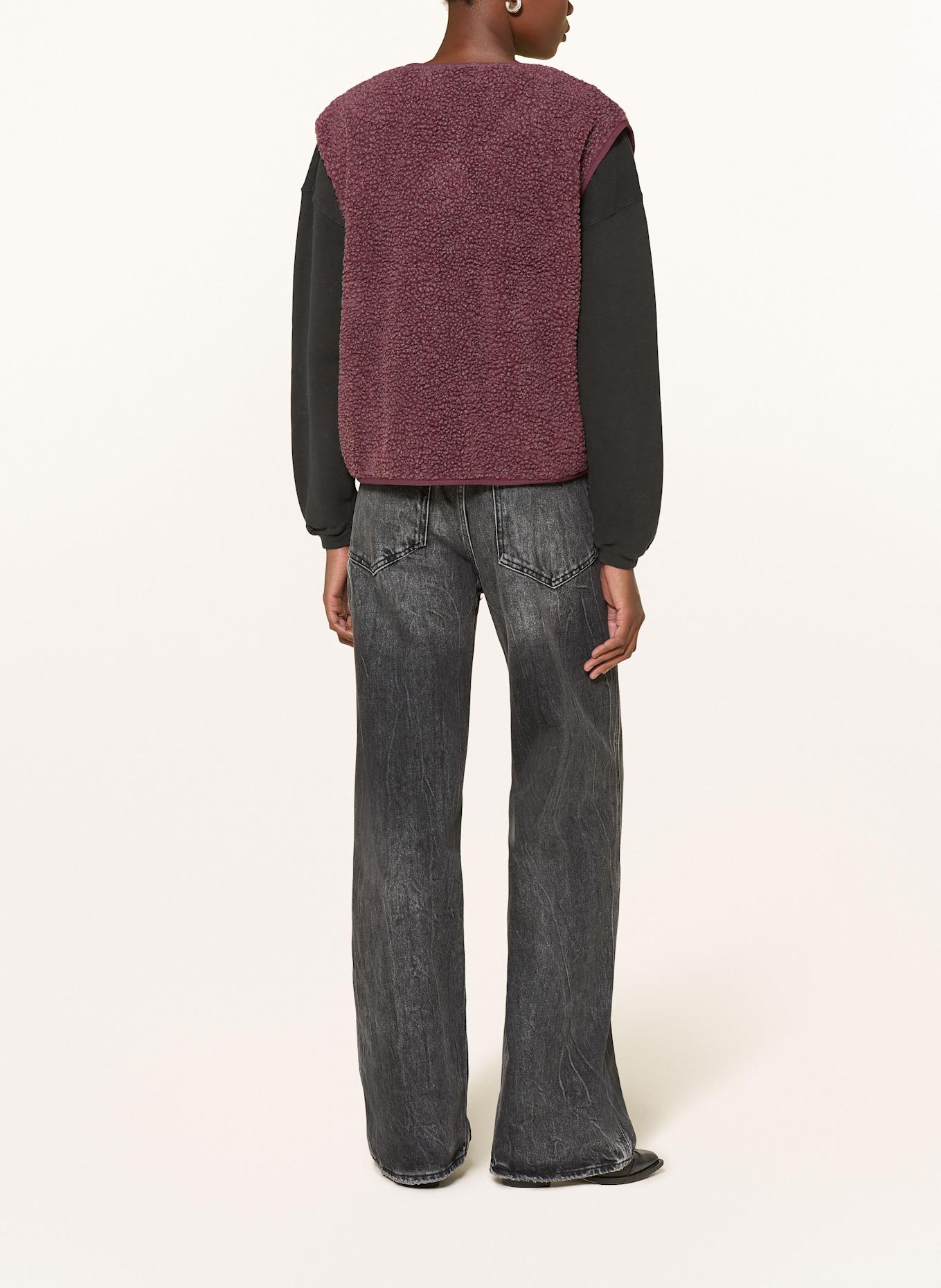 American Vintage Kamizelka z pluszowego materiału: CIEMNOCZERWONY