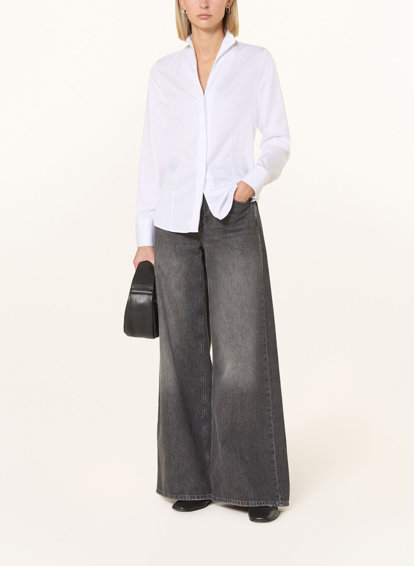 ETERNA Bluse mit Schmucksteinen: WEISS