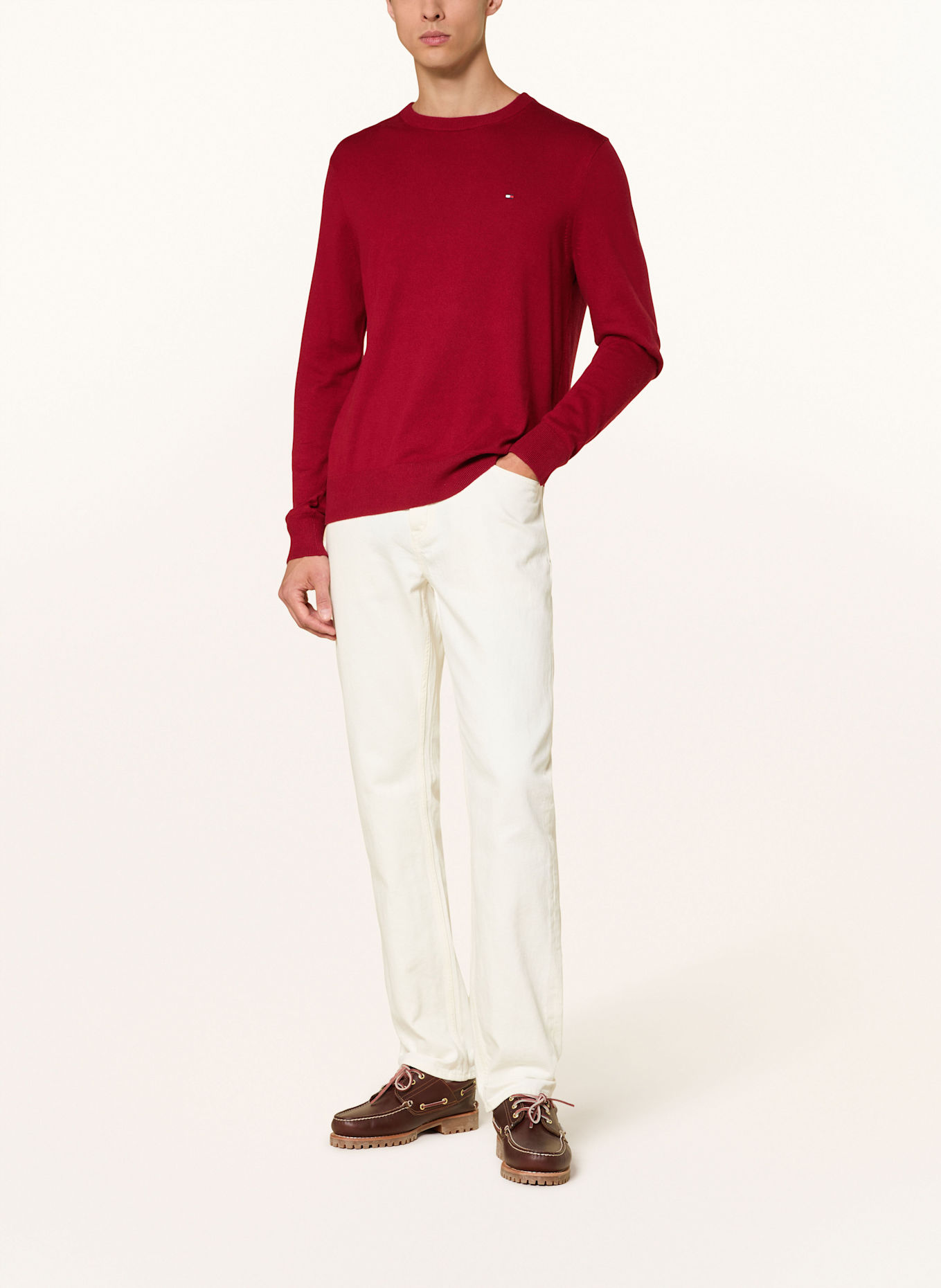 TOMMY HILFIGER Pullover: DUNKELROT