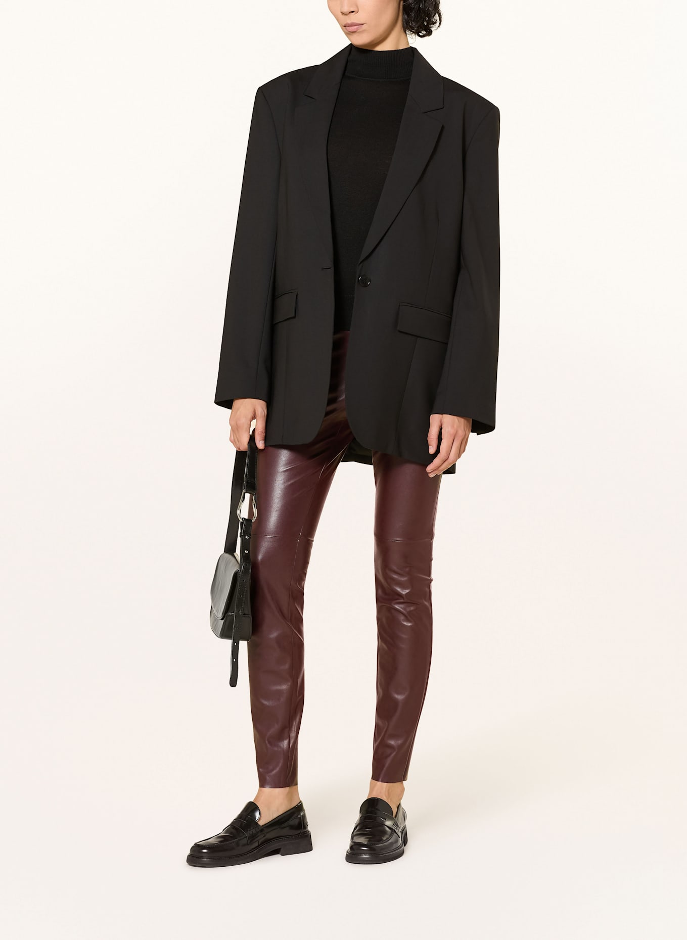 CAMBIO Leggings RANDA in Lederoptik: DUNKELROT