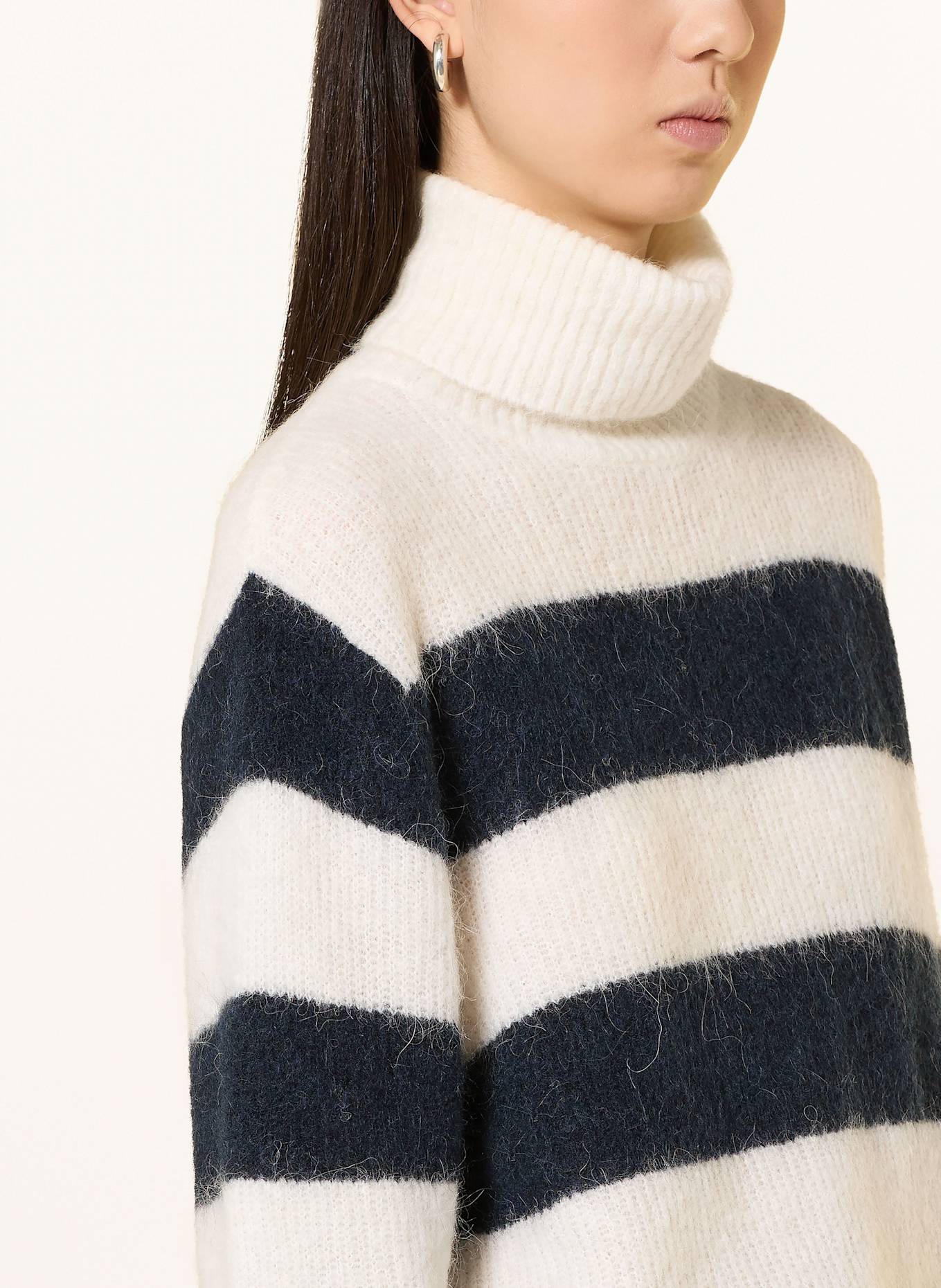 MOS MOSH Rollkragenpullover AIDY: ECRU / DUNKELBLAU