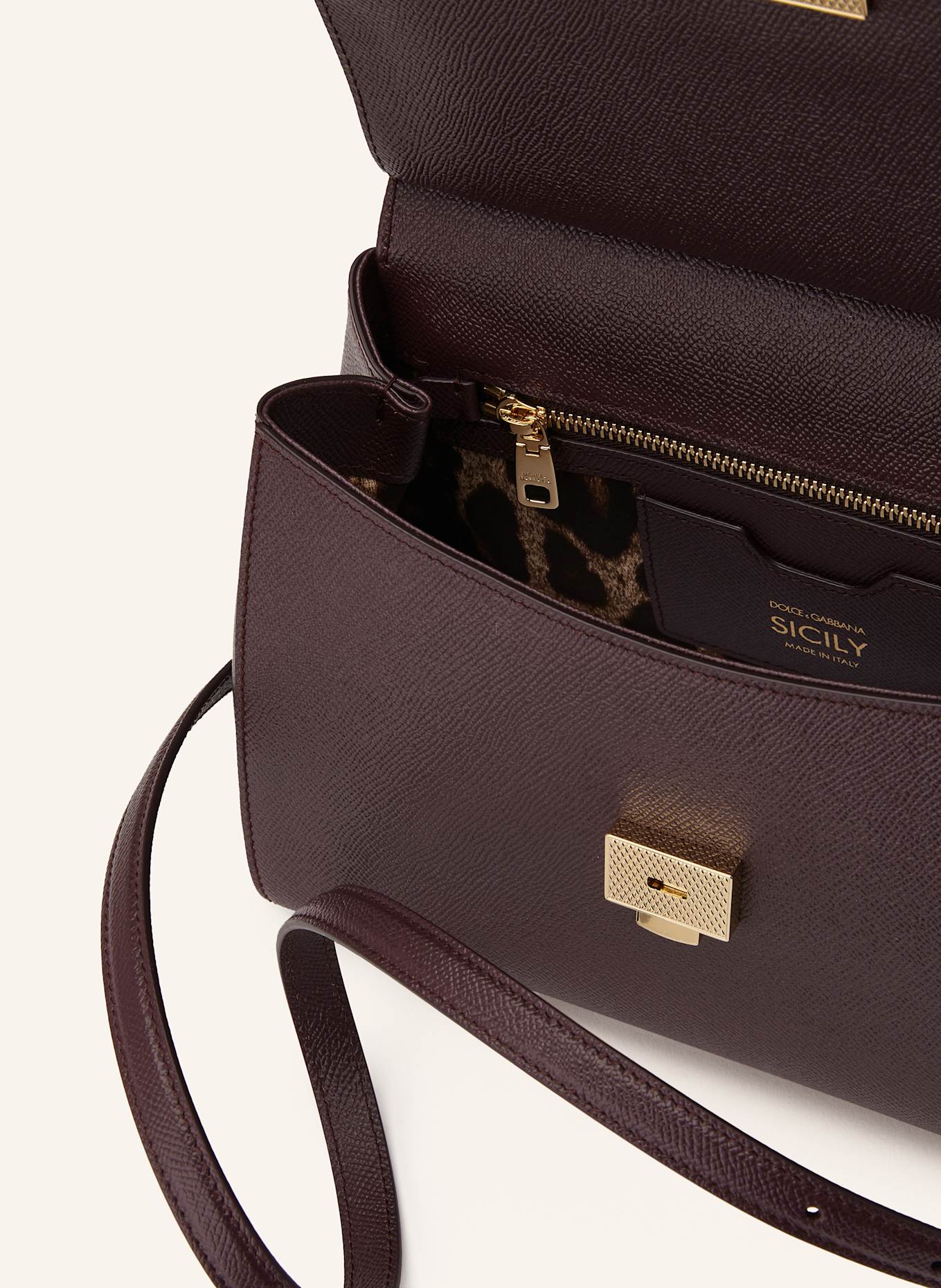 DOLCE & GABBANA Handtasche SICILY LARGE: DUNKELROT