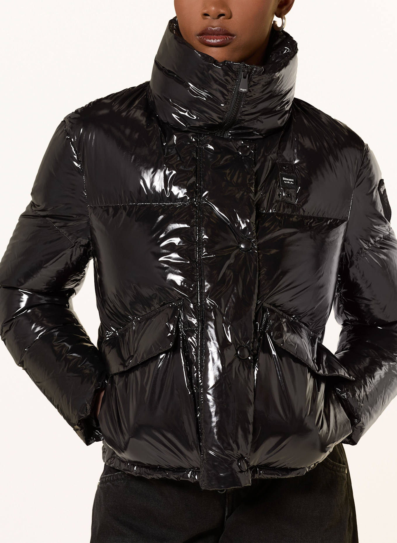 Blauer Daunenjacke CLARE: SCHWARZ