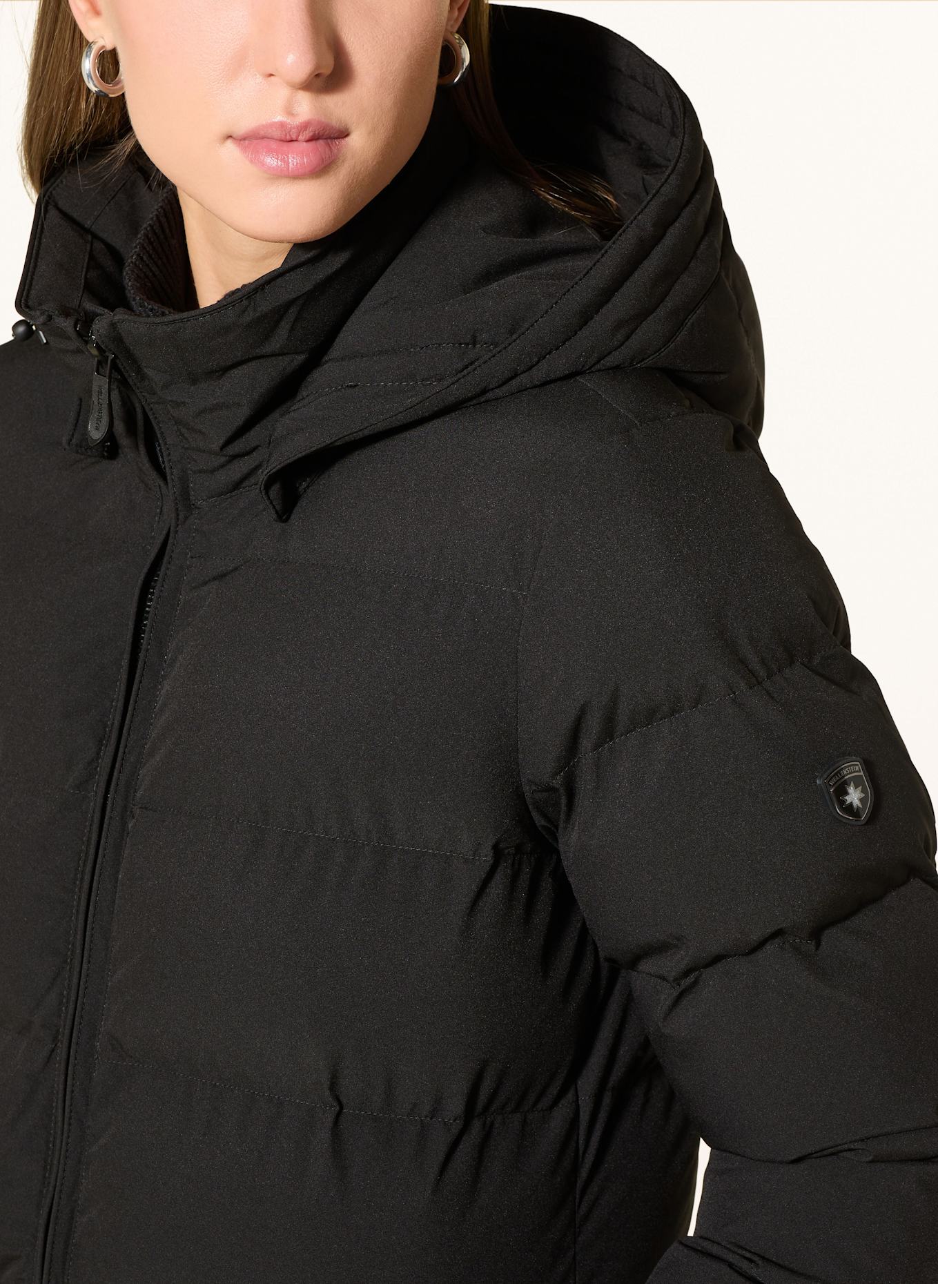 WELLENSTEYN Steppmantel GOLDMINE EXTRA LONG mit abnehmbarer Kapuze: SCHWARZ