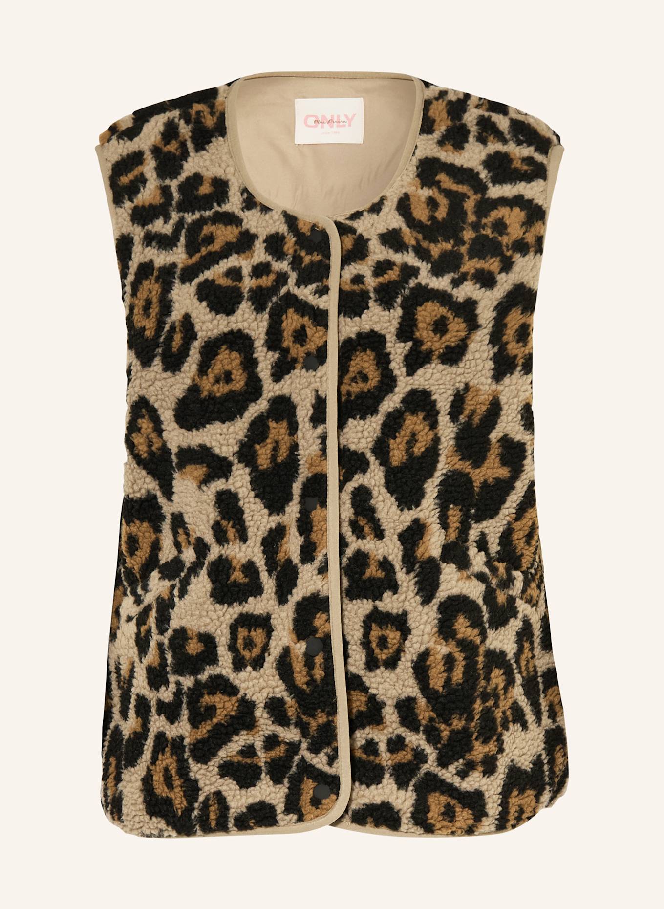 ONLY Teddyfell-Weste: BEIGE / SCHWARZ / BRAUN
