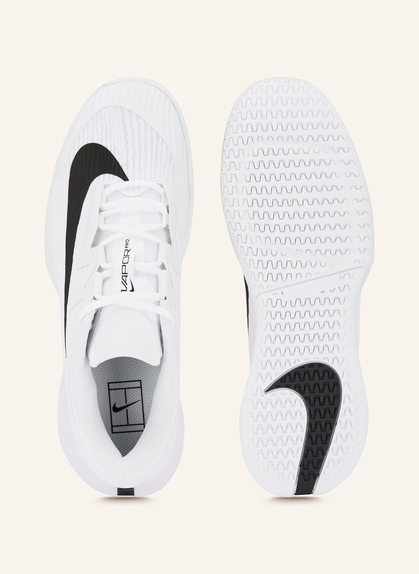 Nike Tennisschuhe VAPOR PRO 3 HC: WEISS / SCHWARZ