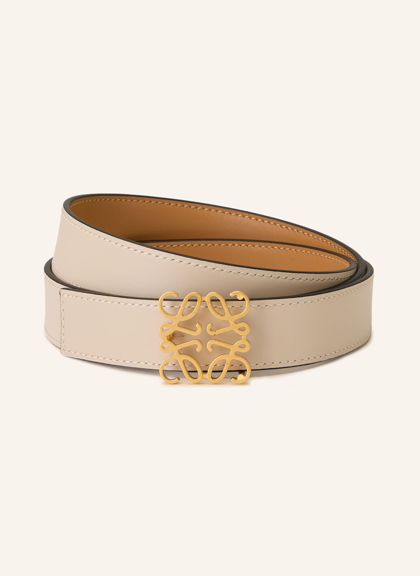 LOEWE Ledergürtel ANAGRAM: HELLBRAUN