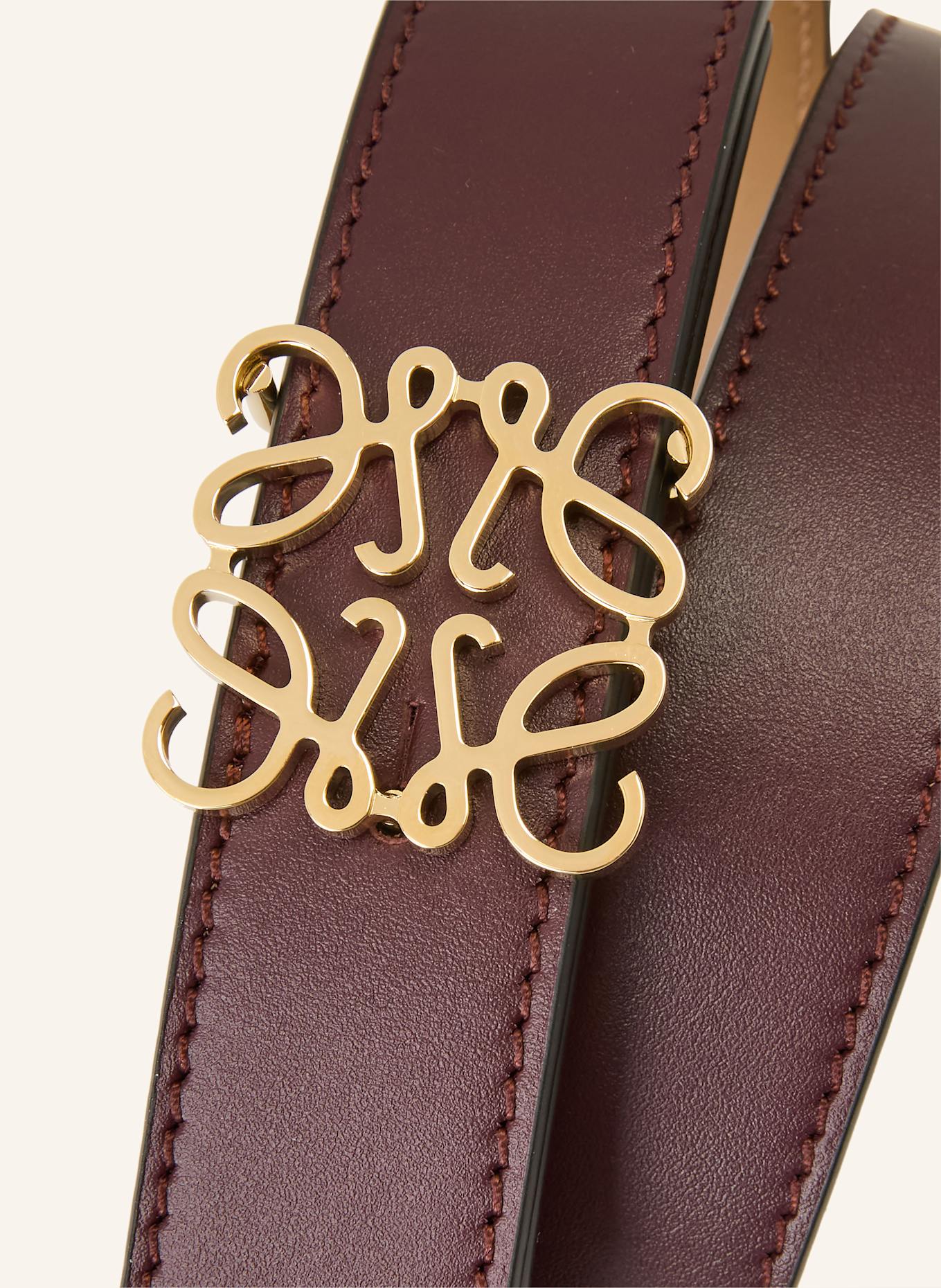 LOEWE Ledergürtel ANAGRAM: DUNKELROT / HELLBRAUN