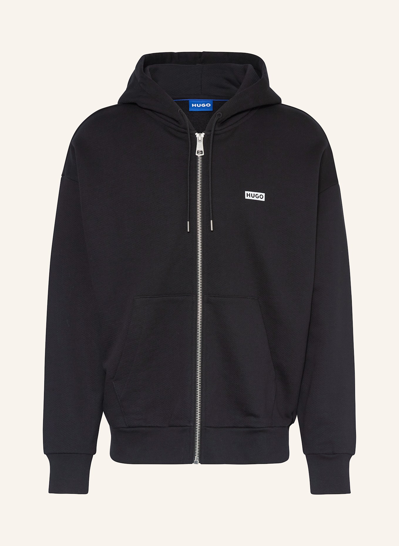 HUGO Oversized-Sweatjacke NARDIMEZ: SCHWARZ