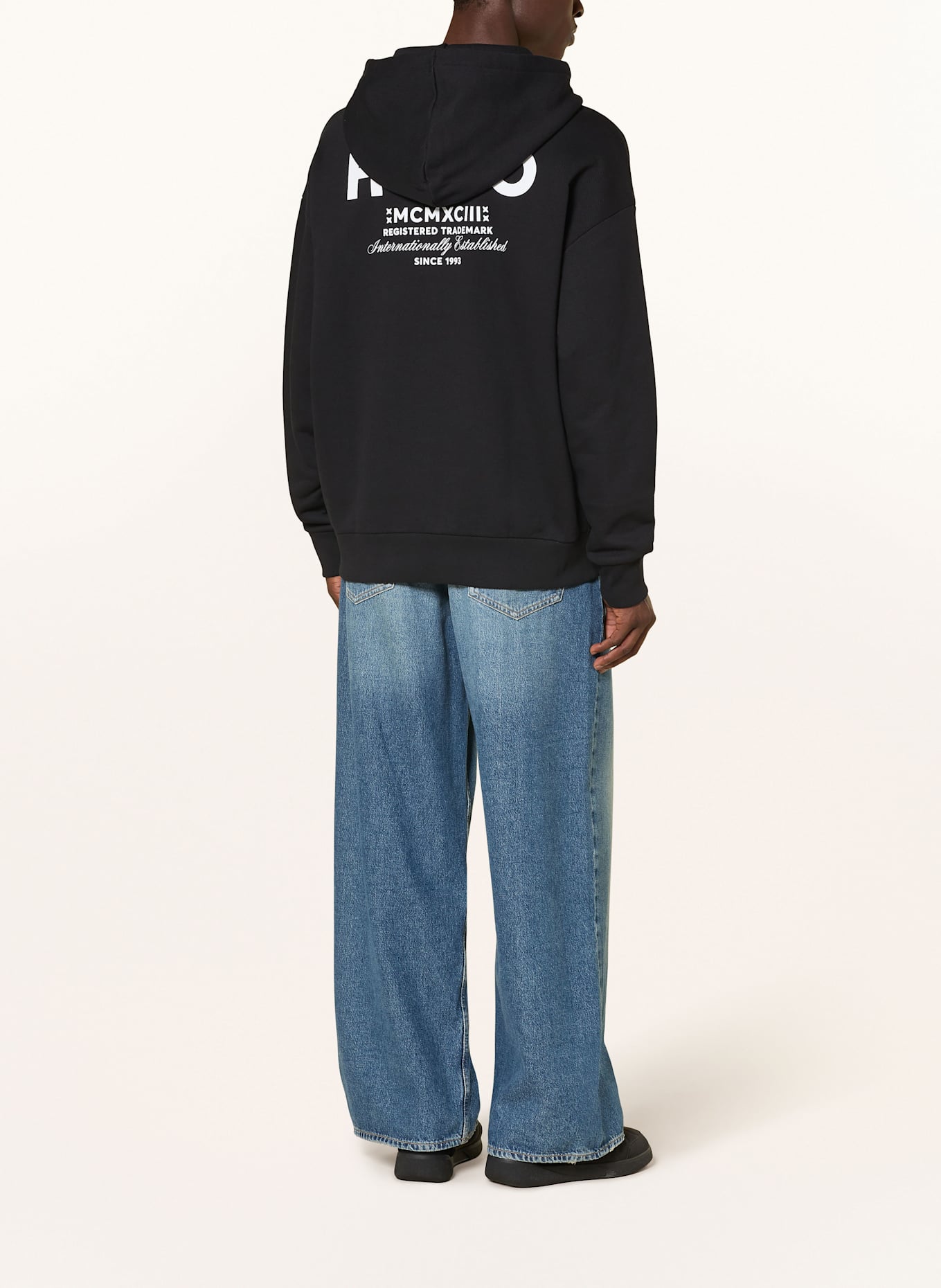 HUGO Oversized-Sweatjacke NARDIMEZ: SCHWARZ