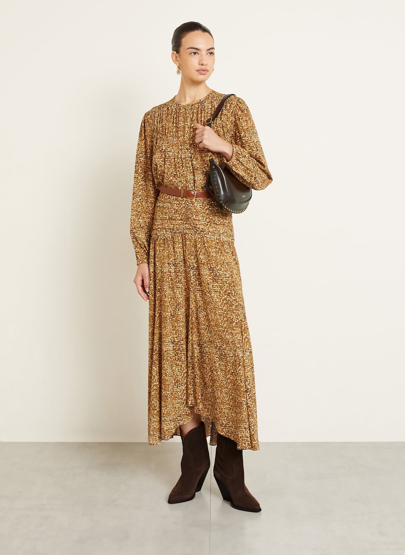 ISABEL MARANT Umhängetasche OSKAN MOON: DUNKELBRAUN