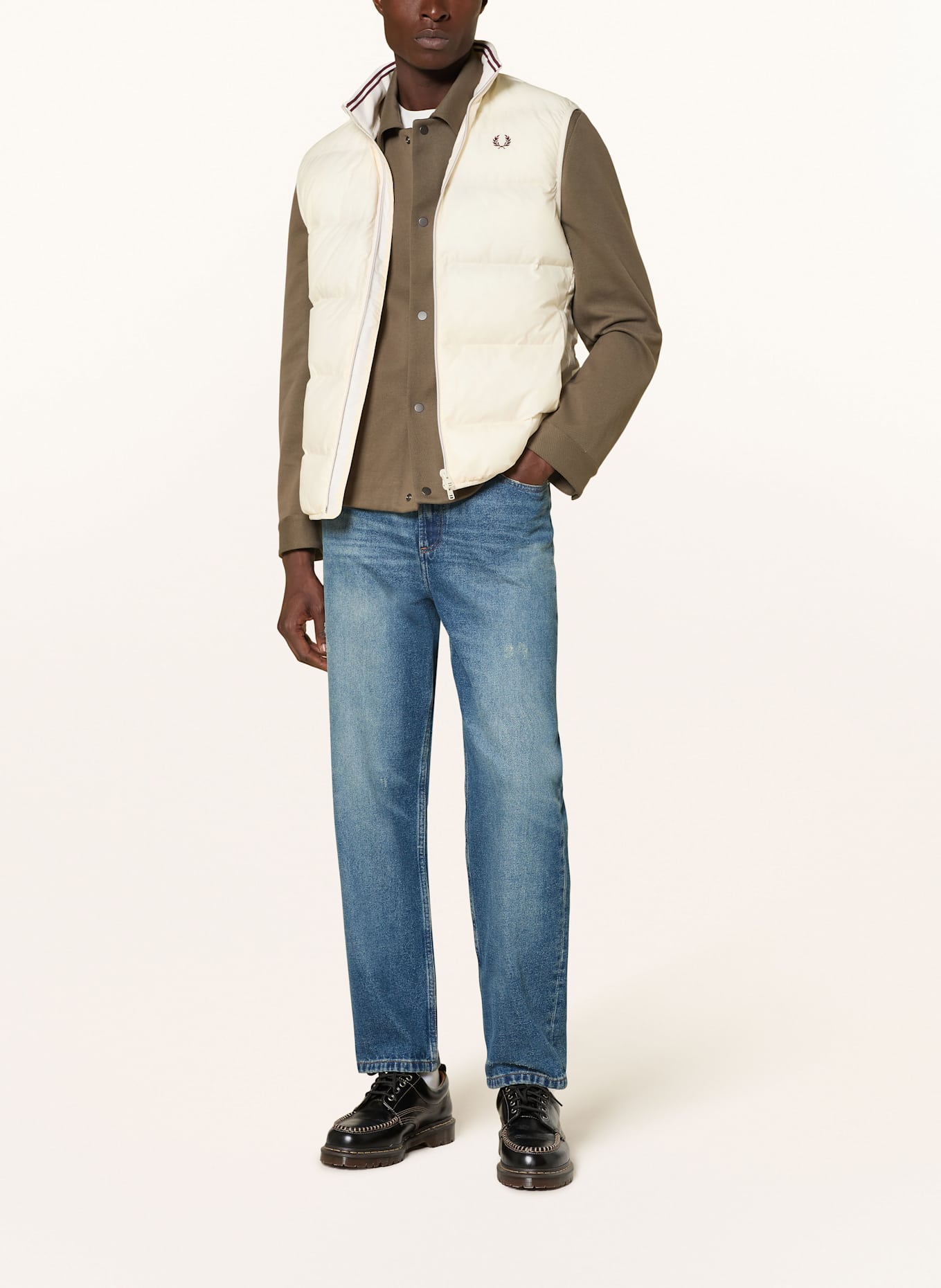 FRED PERRY Steppweste: ECRU