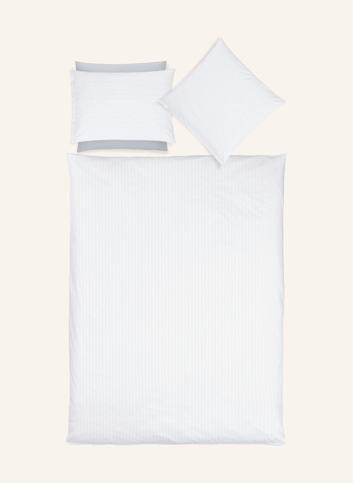 Christian Fischbacher Bettwäsche FIL À FIL: WEISS / DUNKELGRAU