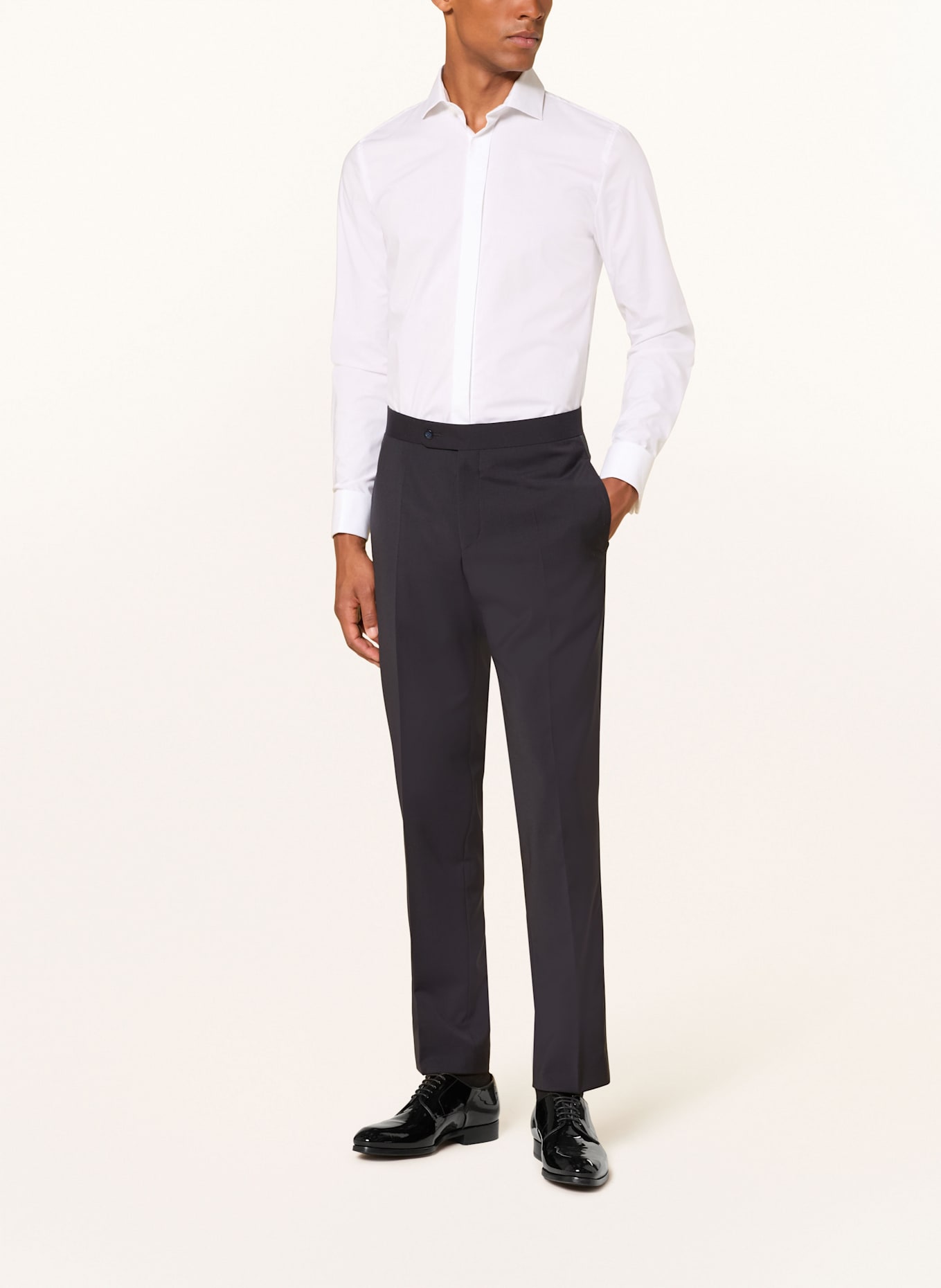 WILVORST Smoking-Hose Slim Fit mit Galonstreifen: DUNKELBLAU