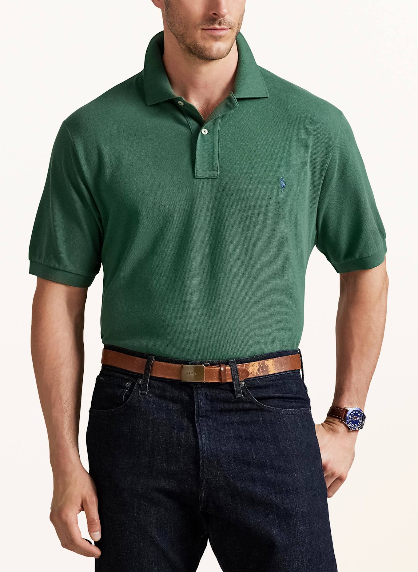 POLO RALPH LAUREN Big & Tall Piqué-Poloshirt: GRÜN