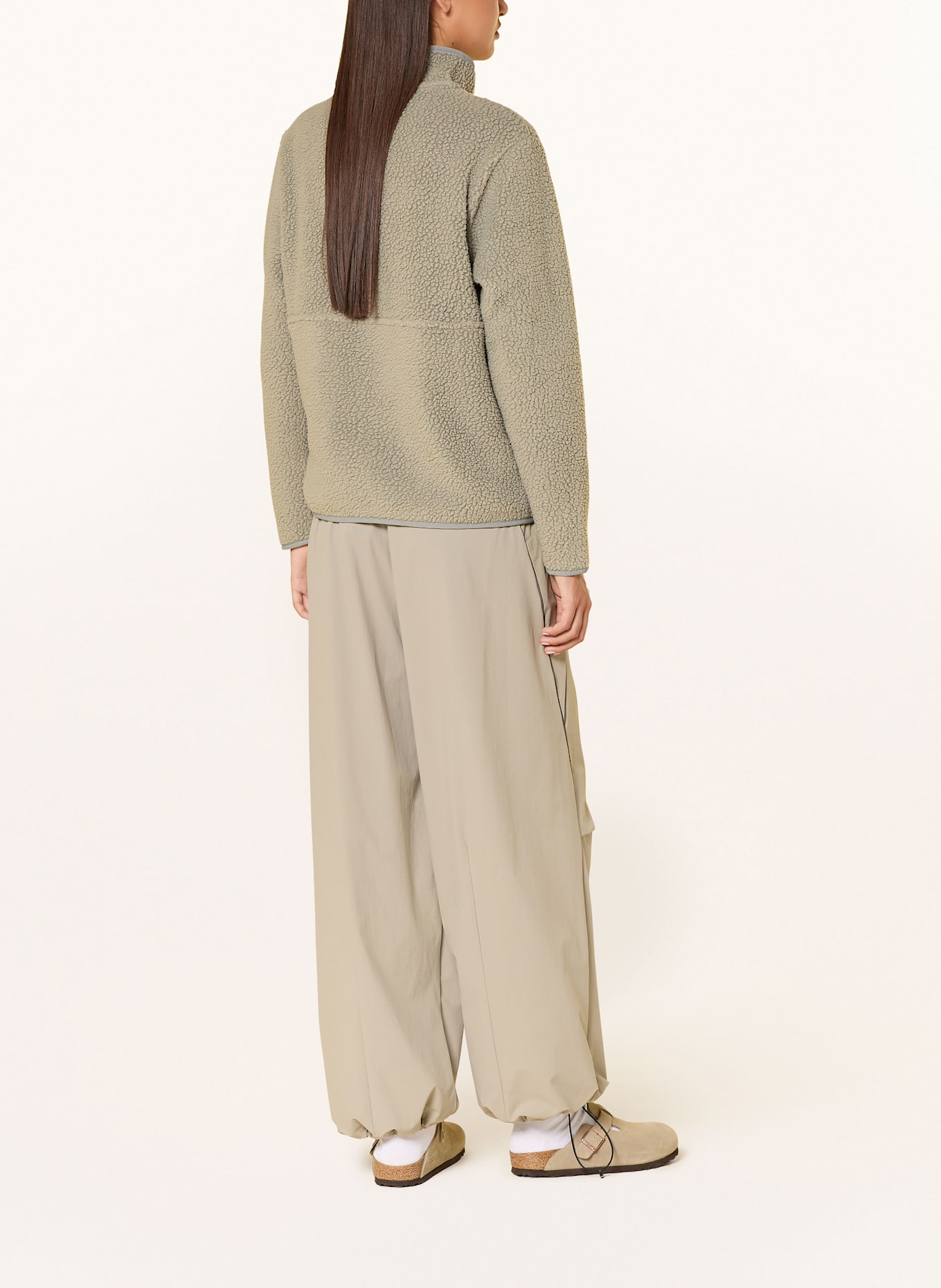 patagonia Fleecový svetr troyer RETRO PILE MARSUPIAL: OLIVOVÁ