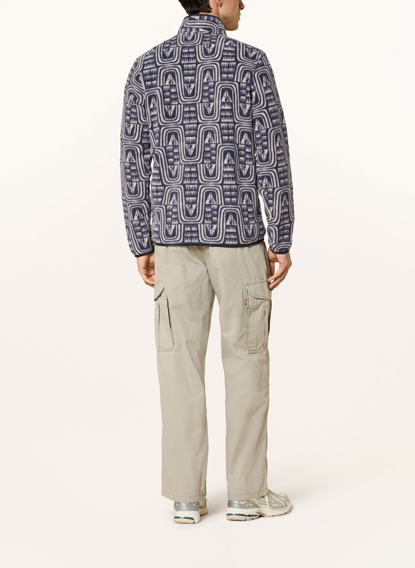 patagonia Fleecový svetr SYNCHILLA ® SNAP-T®: TMAVĚ MODRÁ / KRÉMOVÁ