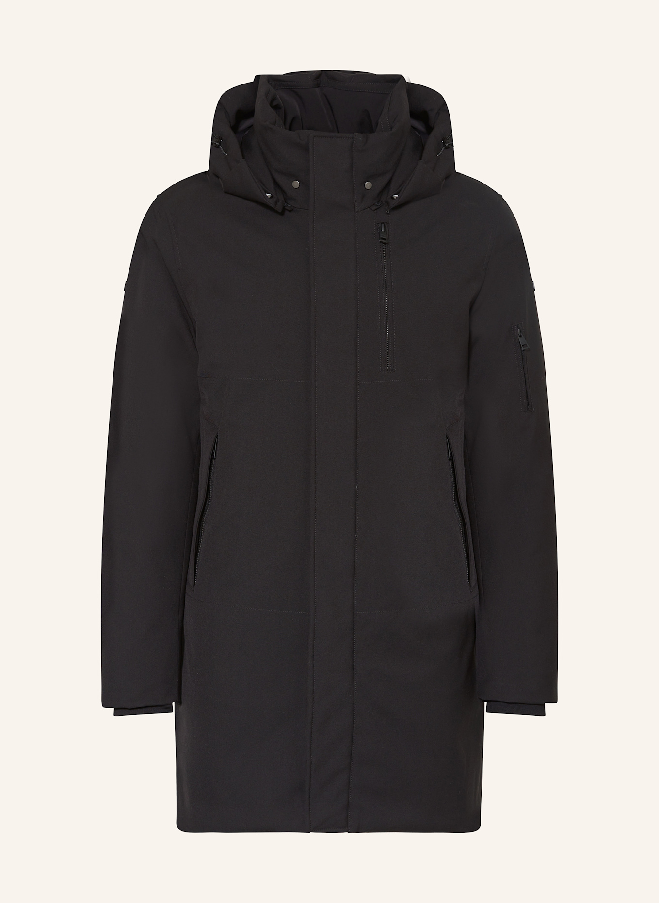 DUNO Daunenparka GEYSER PARMA mit abnehmbarer Kapuze: SCHWARZ