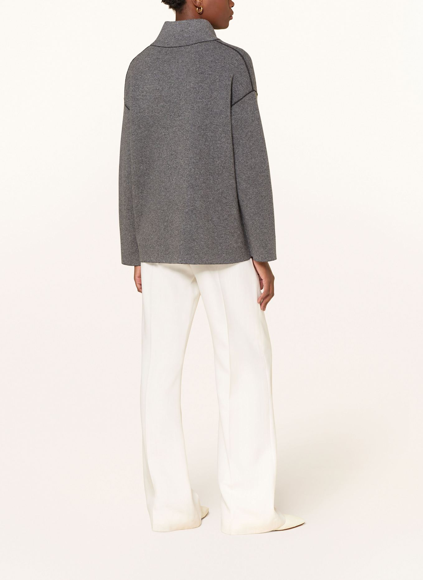 lunaria cashmere Strickblazer aus Cashmere zum Wenden: GRAU