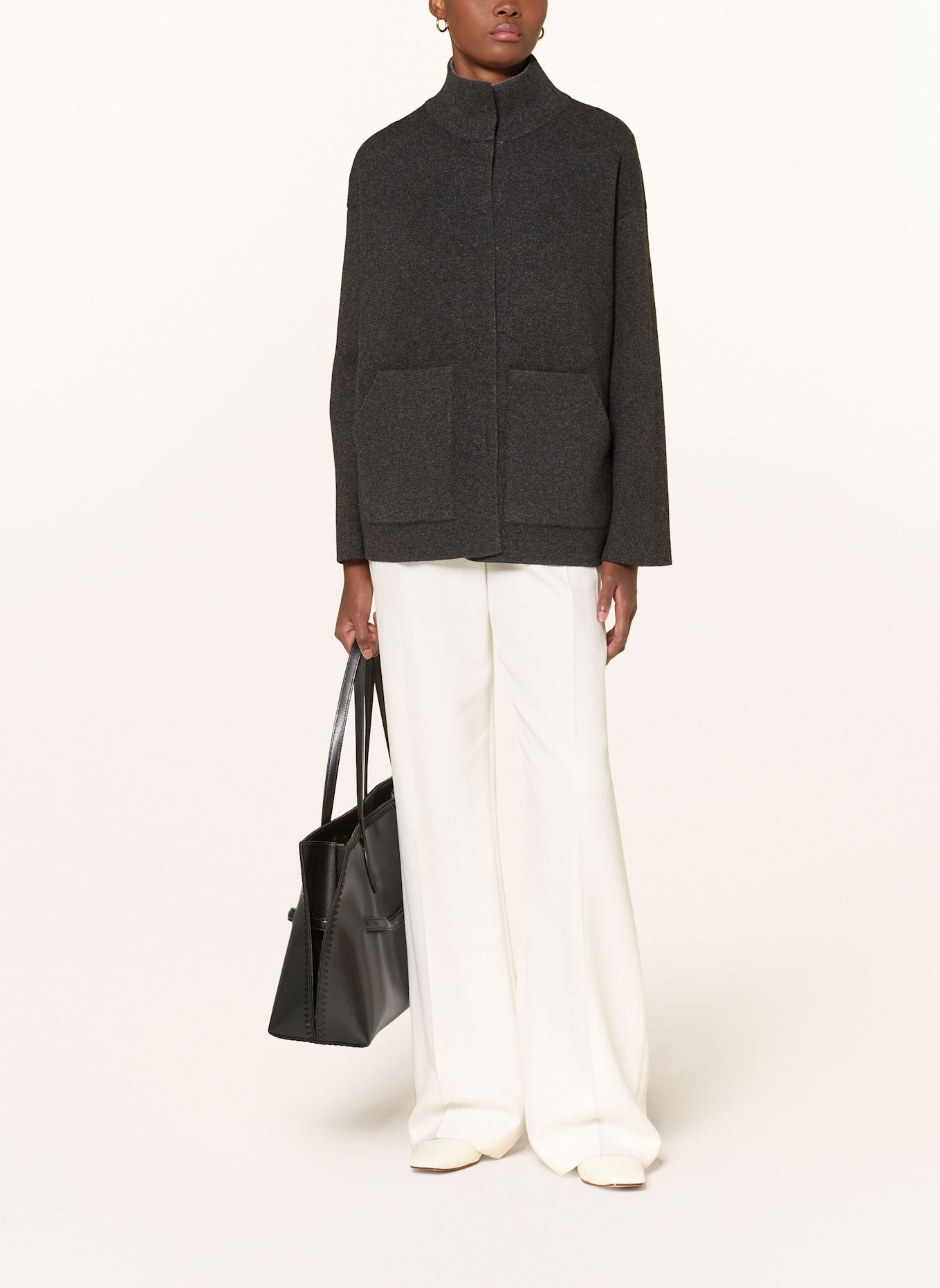 lunaria cashmere Strickblazer aus Cashmere zum Wenden: GRAU