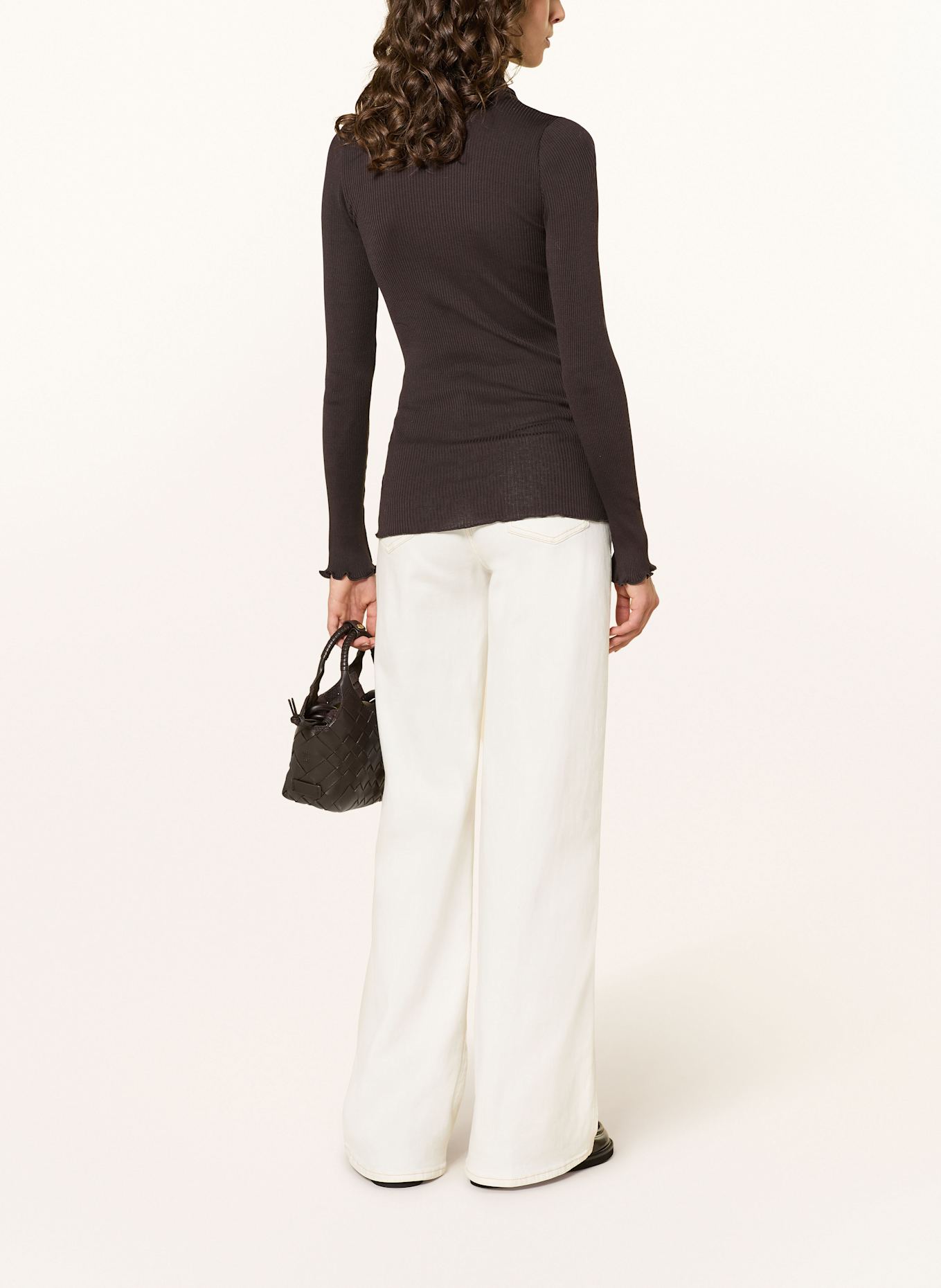 rosemunde Rollkragenshirt BABETTE aus Seide: DUNKELBRAUN