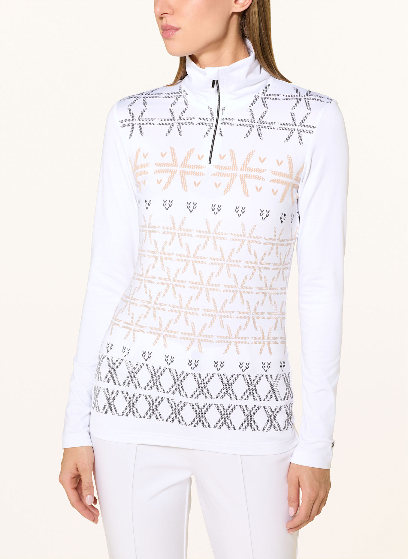 LUHTA Midlayer KALDOAIVI: WEISS / DUNKELGRAU / BEIGE