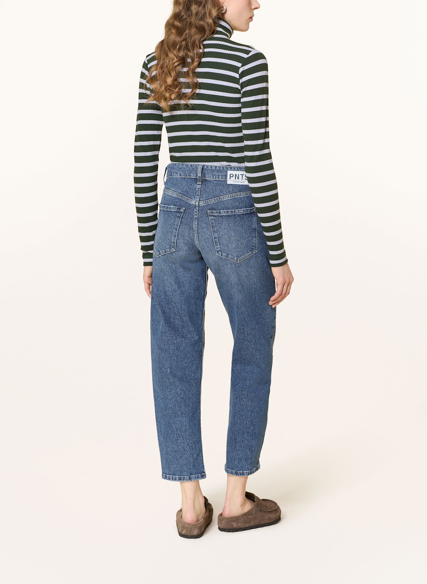 LANIUS Rollkragenshirt: DUNKELGRÜN / HELLLILA